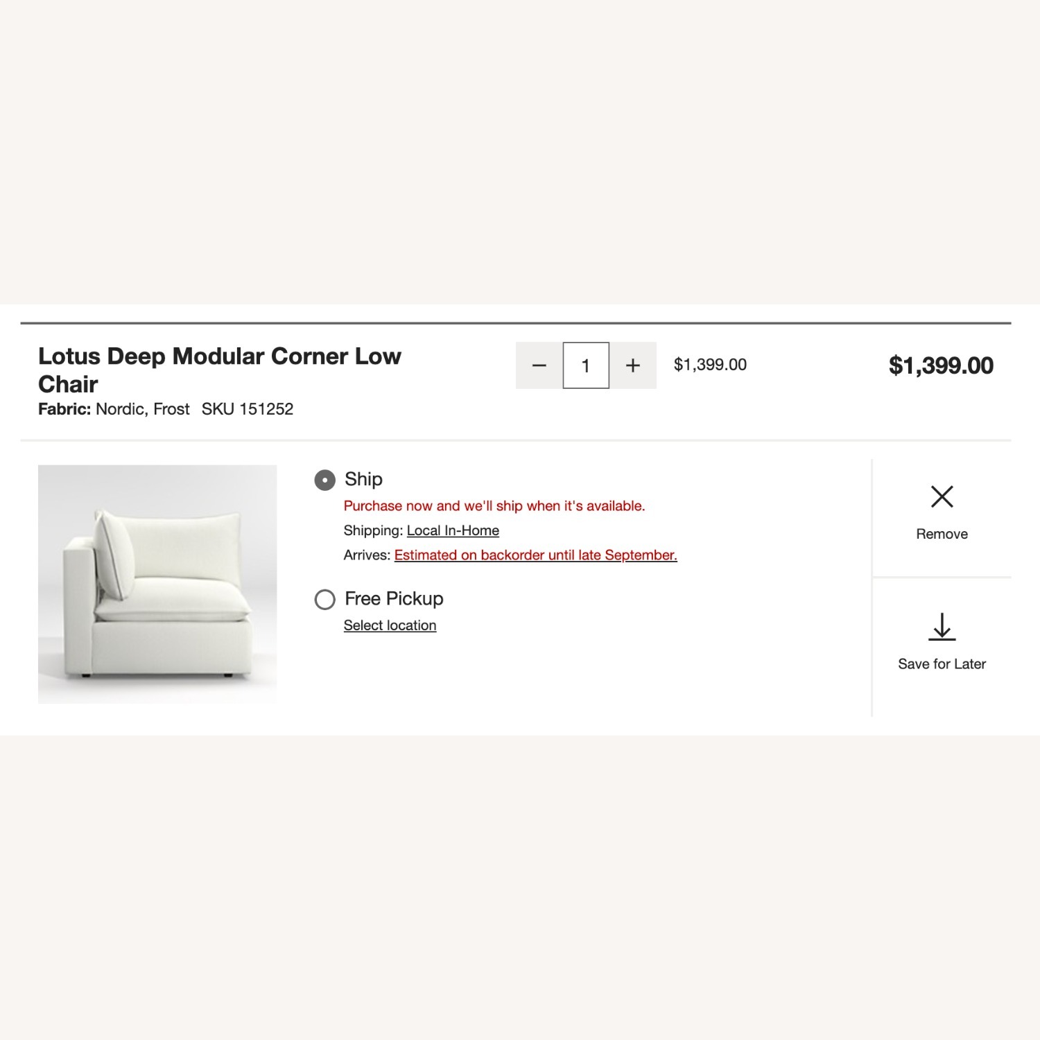 Crate & Barrel Lotus Deep Modular Sectional Sofa - image-4