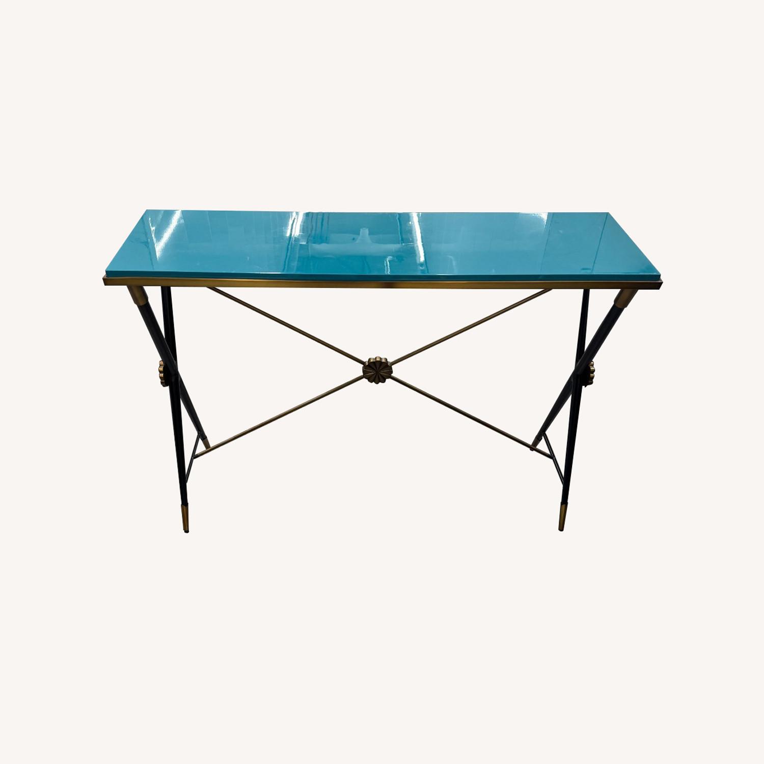 Jonathan Adler Green Metal Side Table - image-0