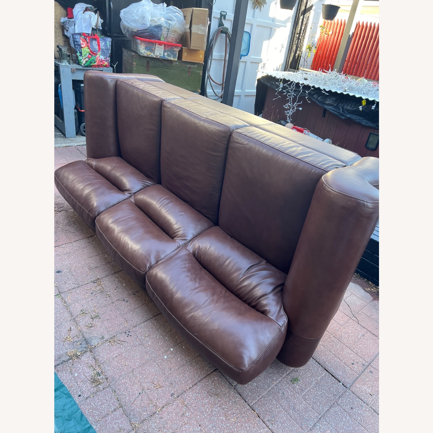 Raymour & Flanigan Dark Brown 3+ Seater Sofa - image-0