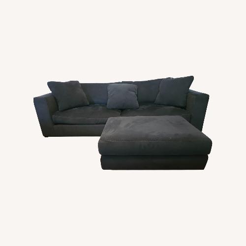 Used Design Within Reach Reid Blue Leather 2 Seater Sofa for sale on AptDeco