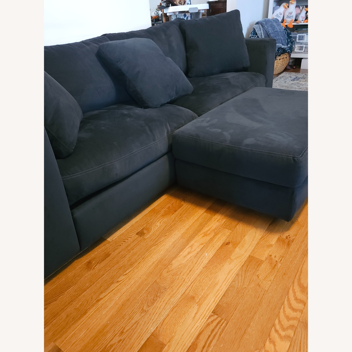 Design Within Reach Reid Blue Leather 2 Seater Sofa - image-8