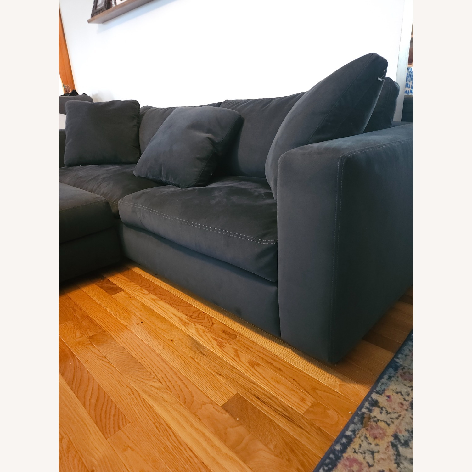 Design Within Reach Reid Blue Leather 2 Seater Sofa - image-5