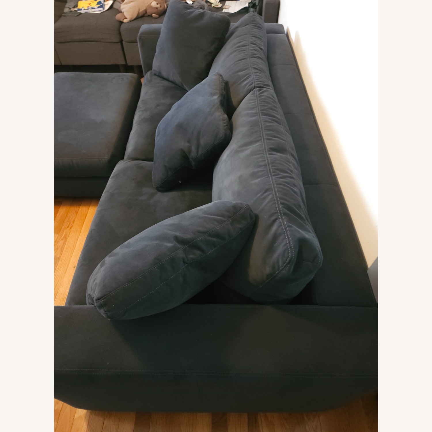 Design Within Reach Reid Blue Leather 2 Seater Sofa - image-4