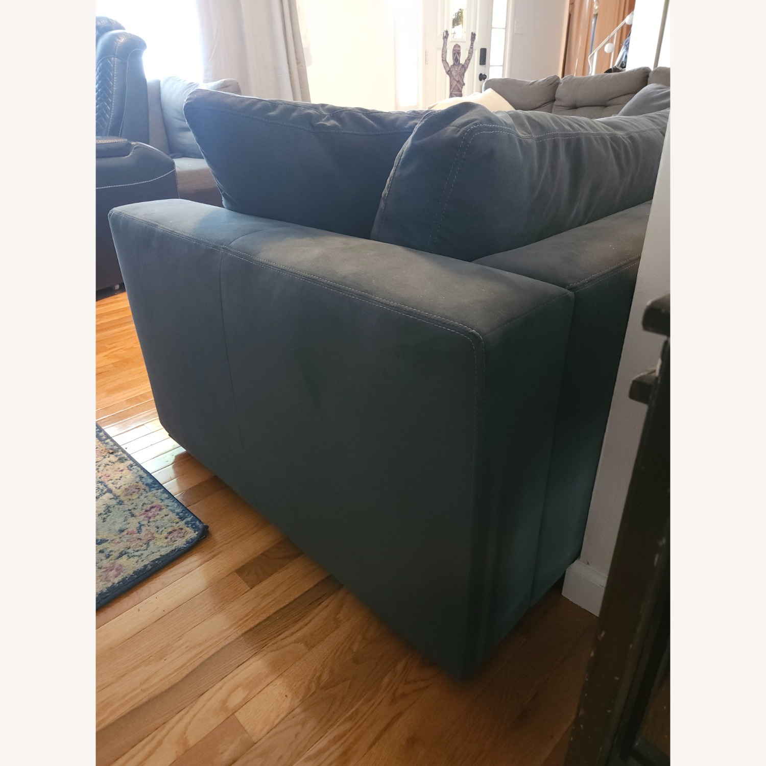 Design Within Reach Reid Blue Leather 2 Seater Sofa - image-3