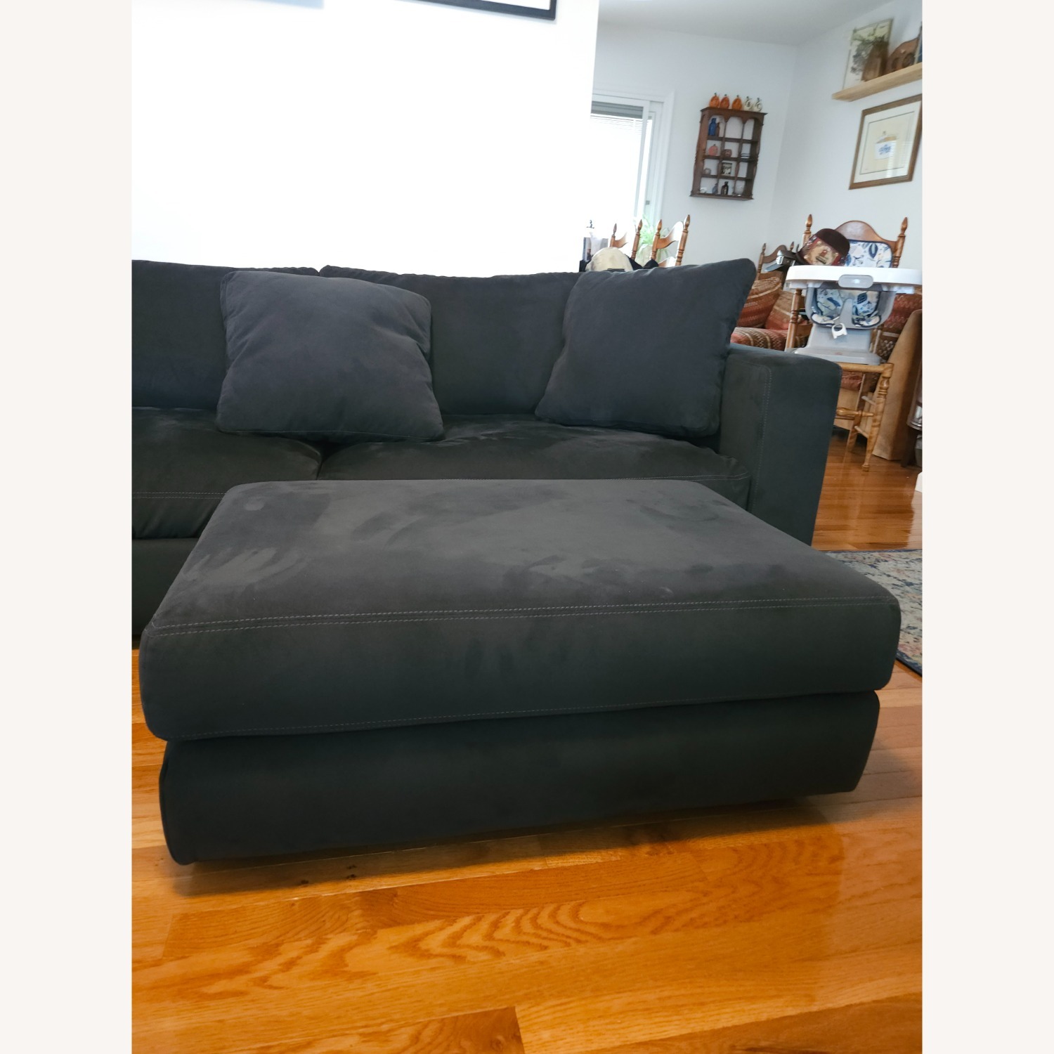 Design Within Reach Reid Blue Leather 2 Seater Sofa - image-6