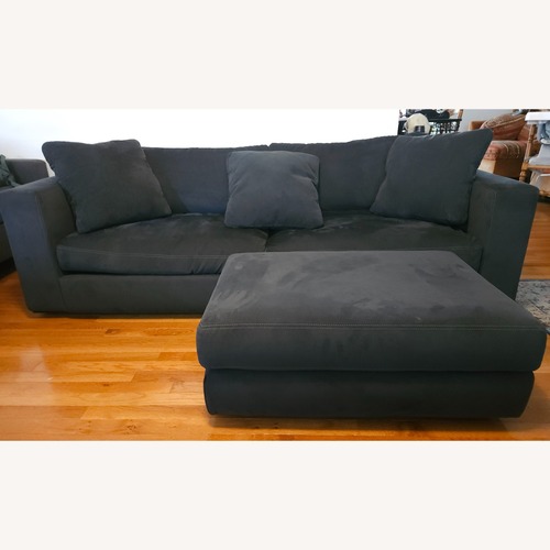 Used Design Within Reach Reid Blue Leather 2 Seater Sofa for sale on AptDeco
