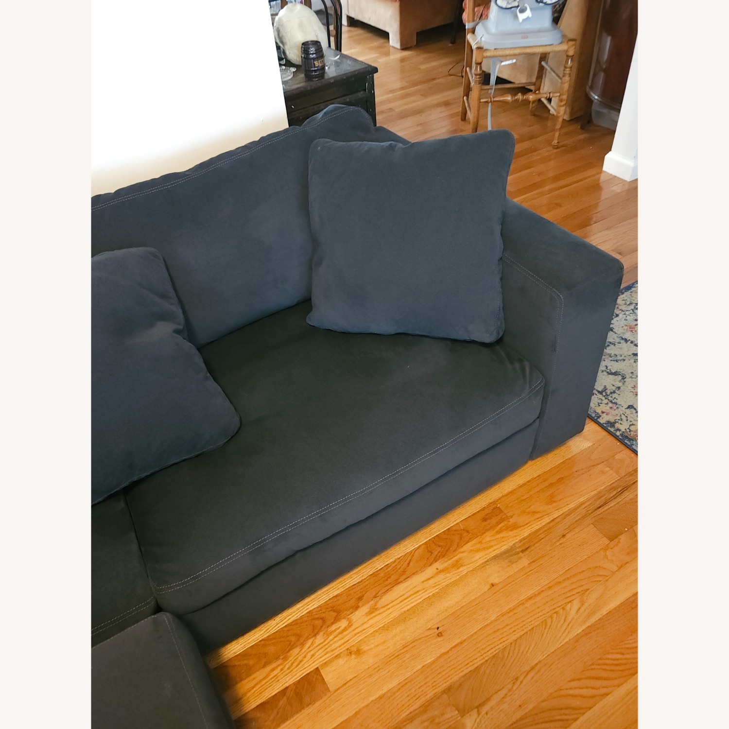 Design Within Reach Reid Blue Leather 2 Seater Sofa - image-7