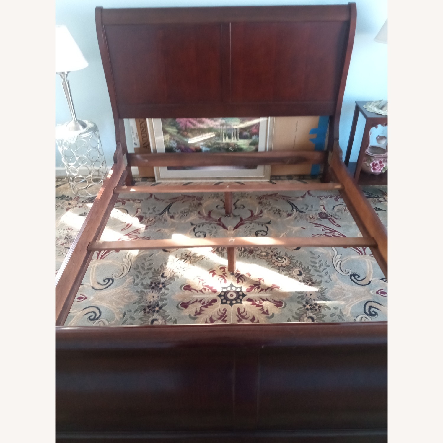 Dark Brown Wood Queen Bed - image-15