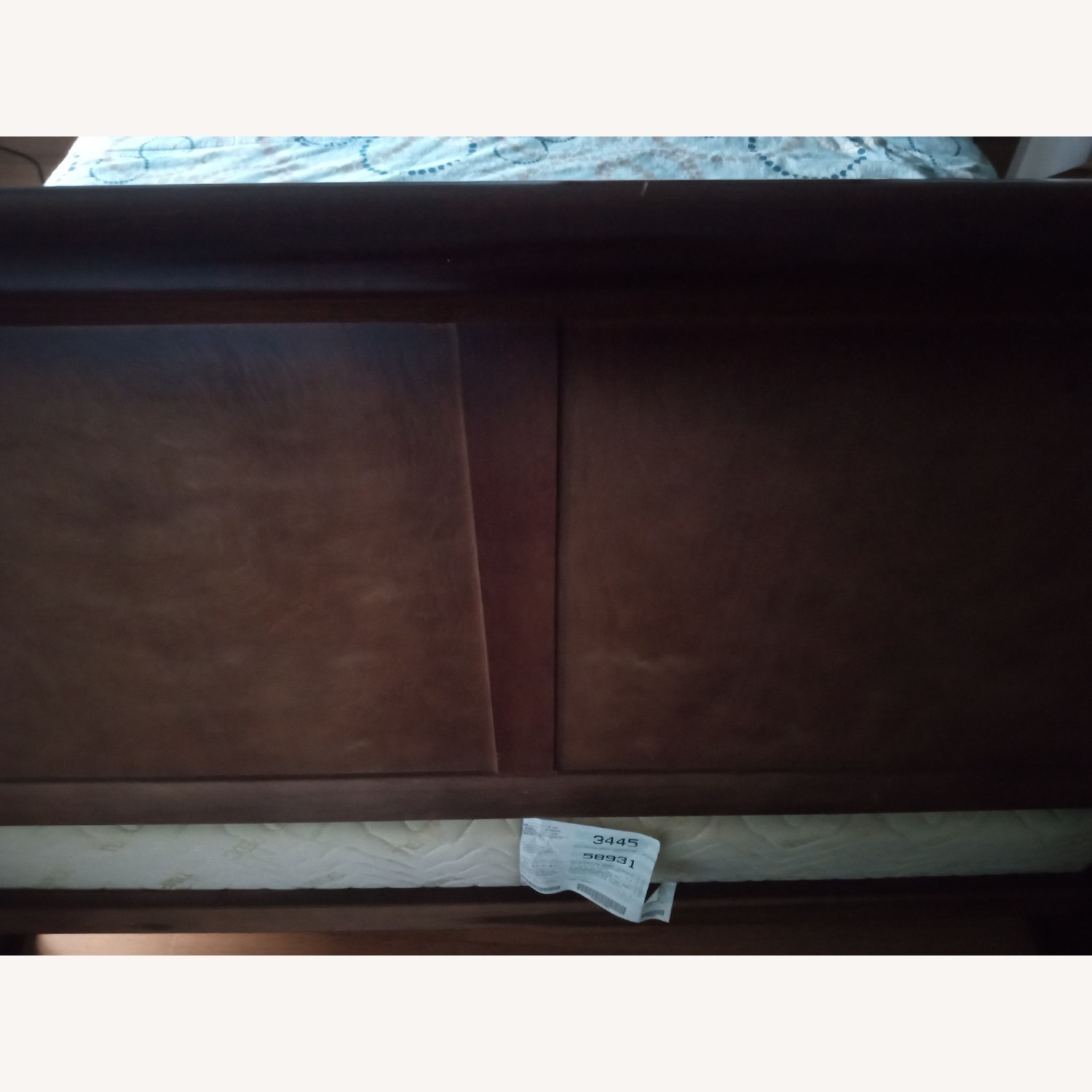 Dark Brown Wood Queen Bed - image-4