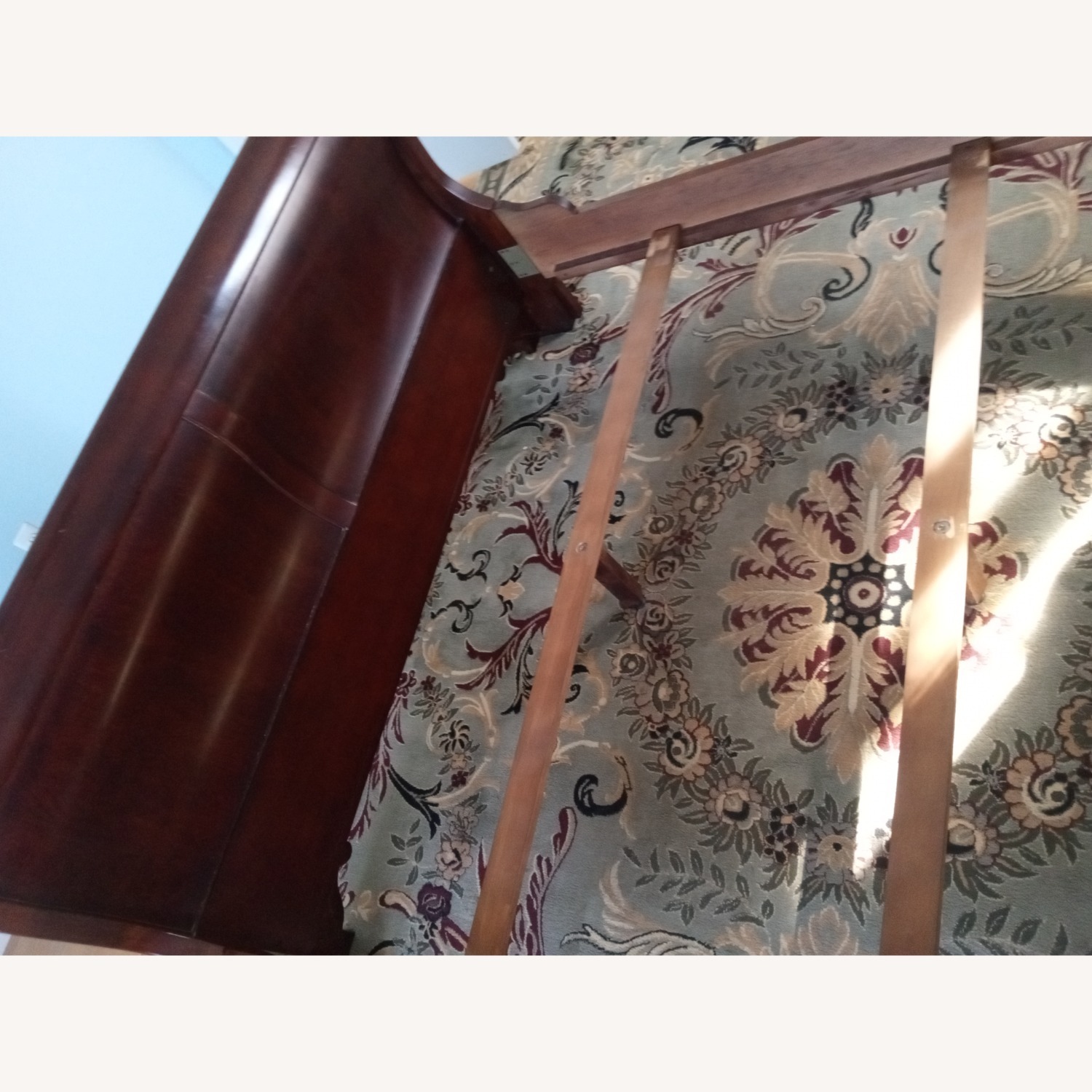 Dark Brown Wood Queen Bed - image-12