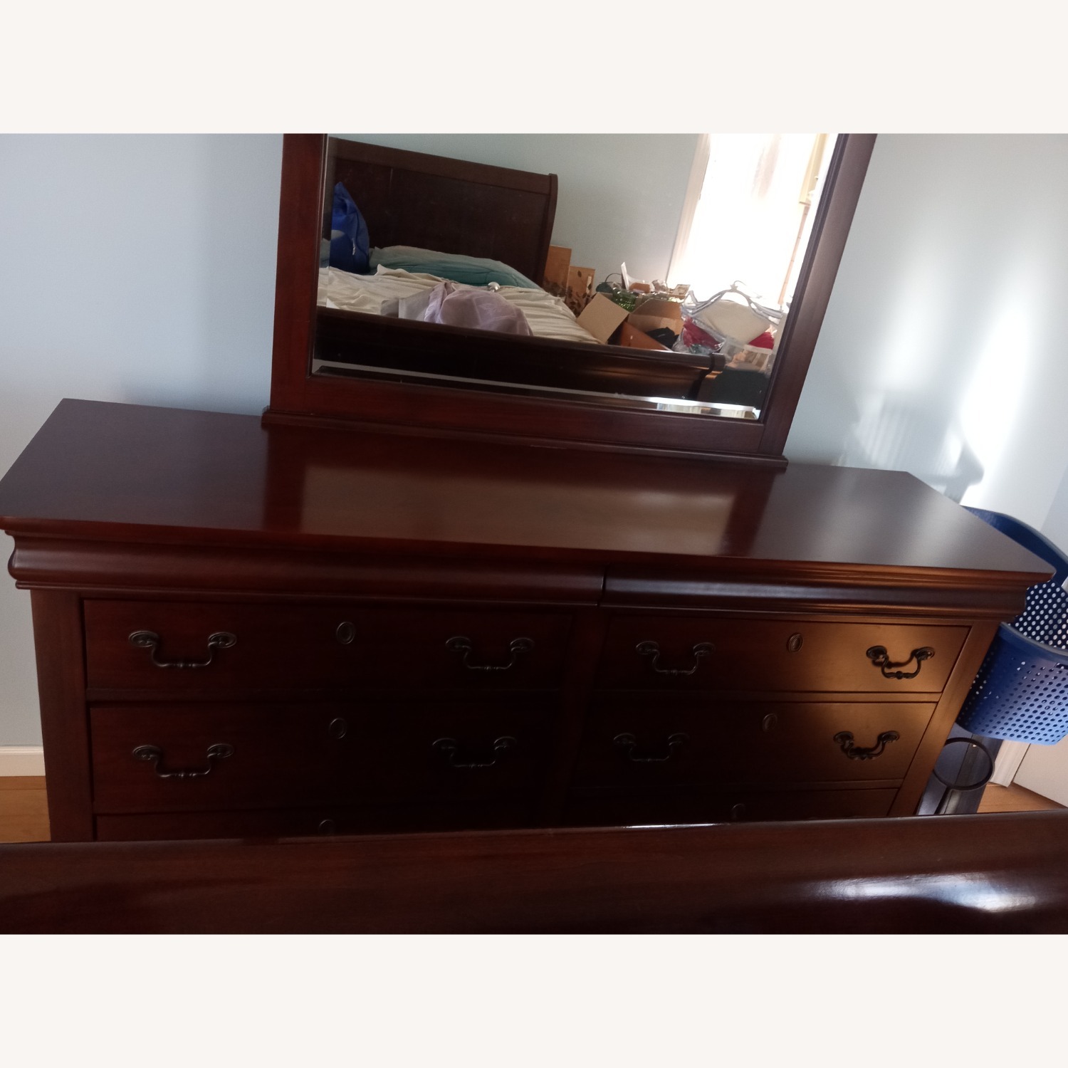 Dark Brown Wood Dresser - image-9
