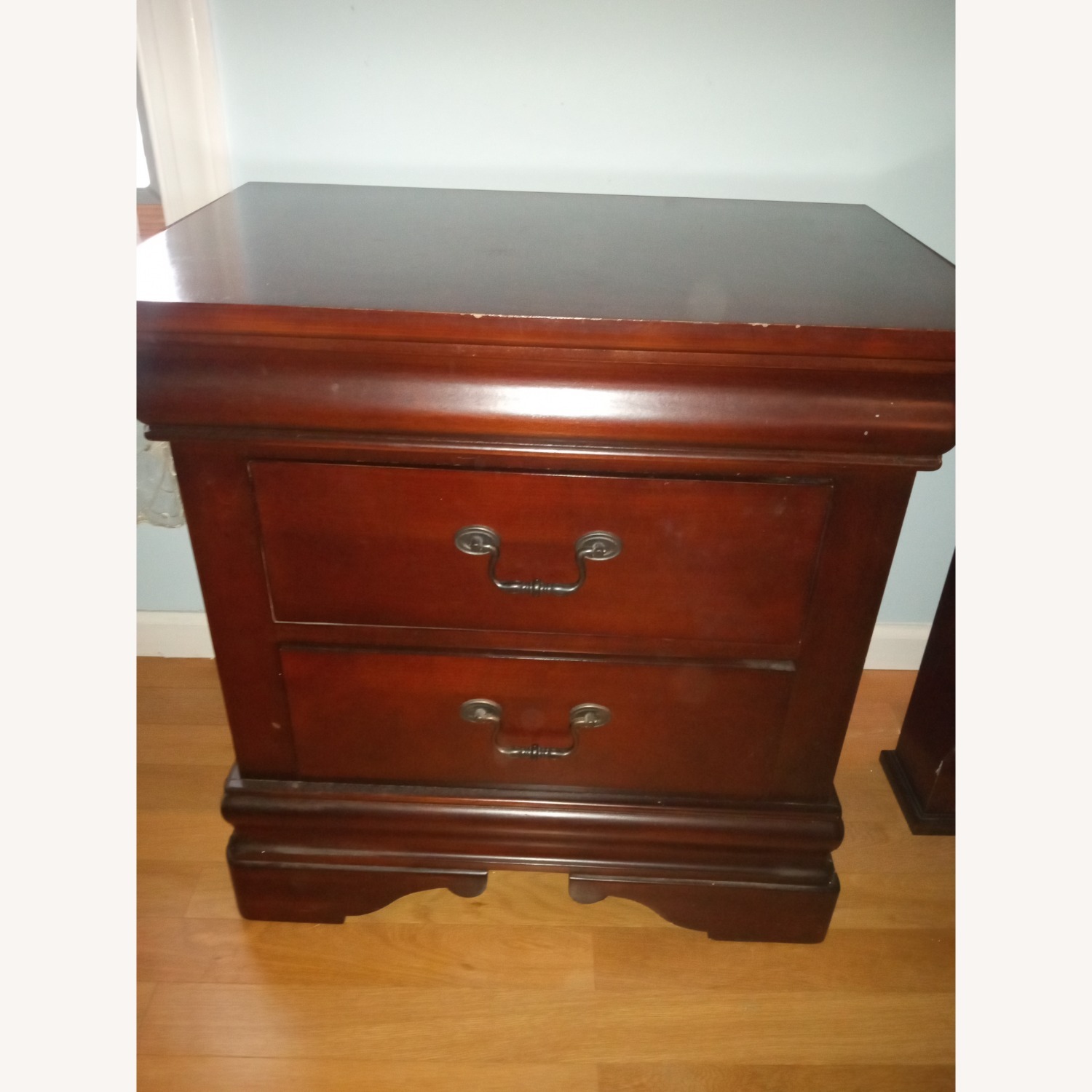 Dark Brown Wood Nightstand - image-2