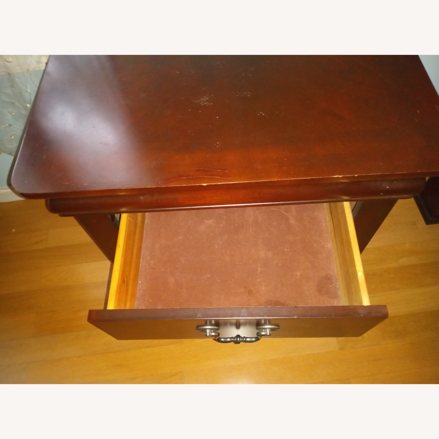 Dark Brown Wood Nightstand - image-4