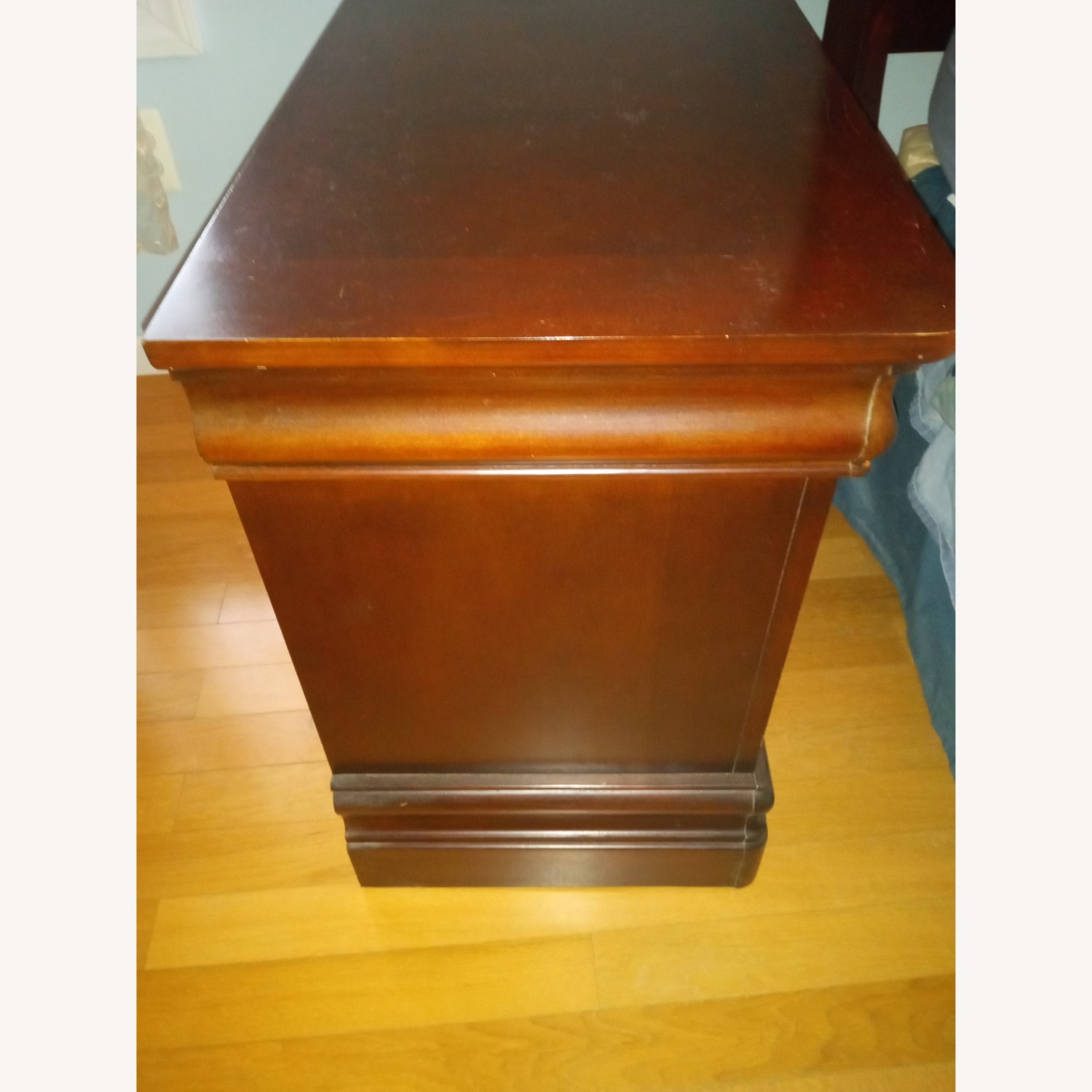Dark Brown Wood Nightstand - image-1