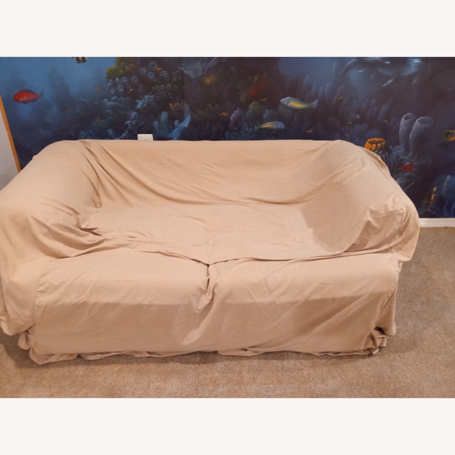 Ashley Furniture Green Fabric Loveseat - image-9