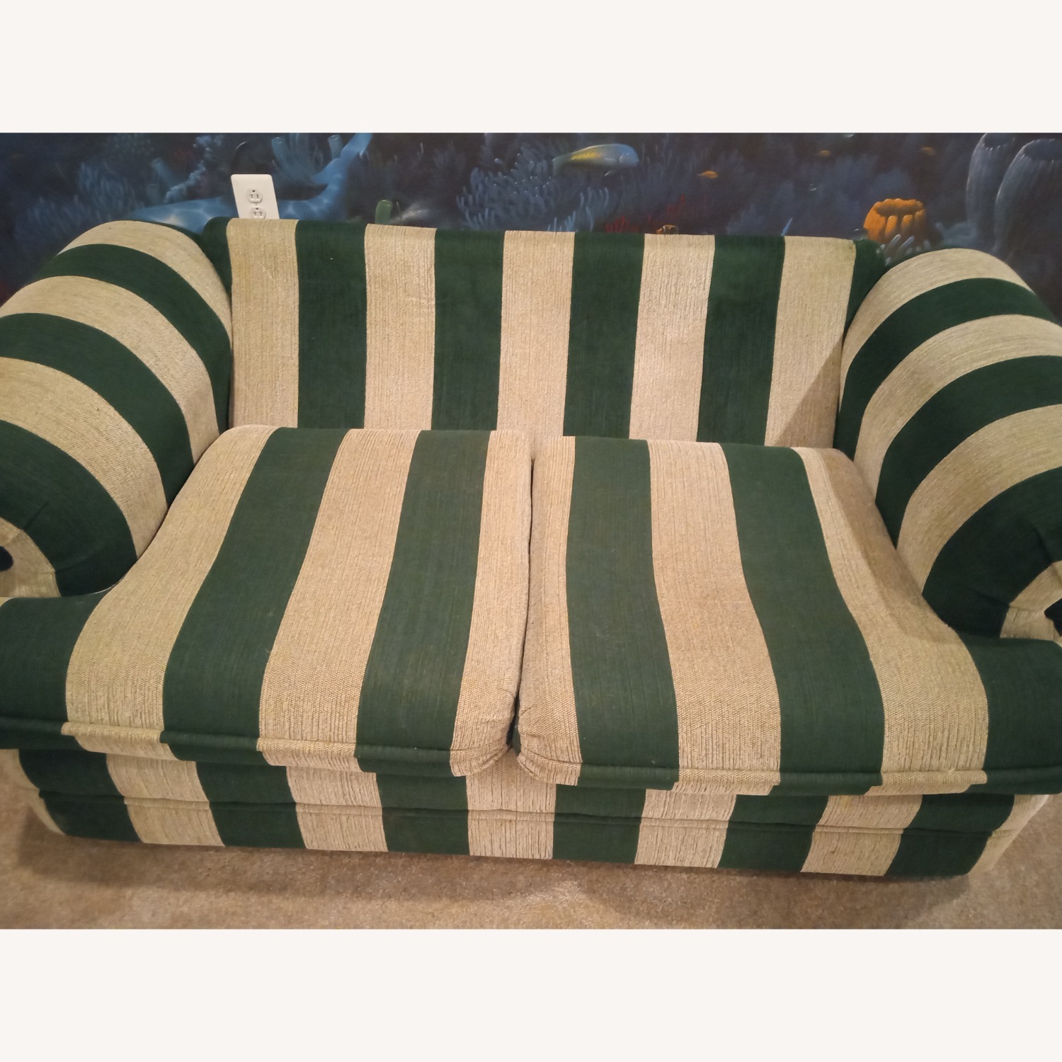 Ashley Furniture Green Fabric Loveseat - image-2