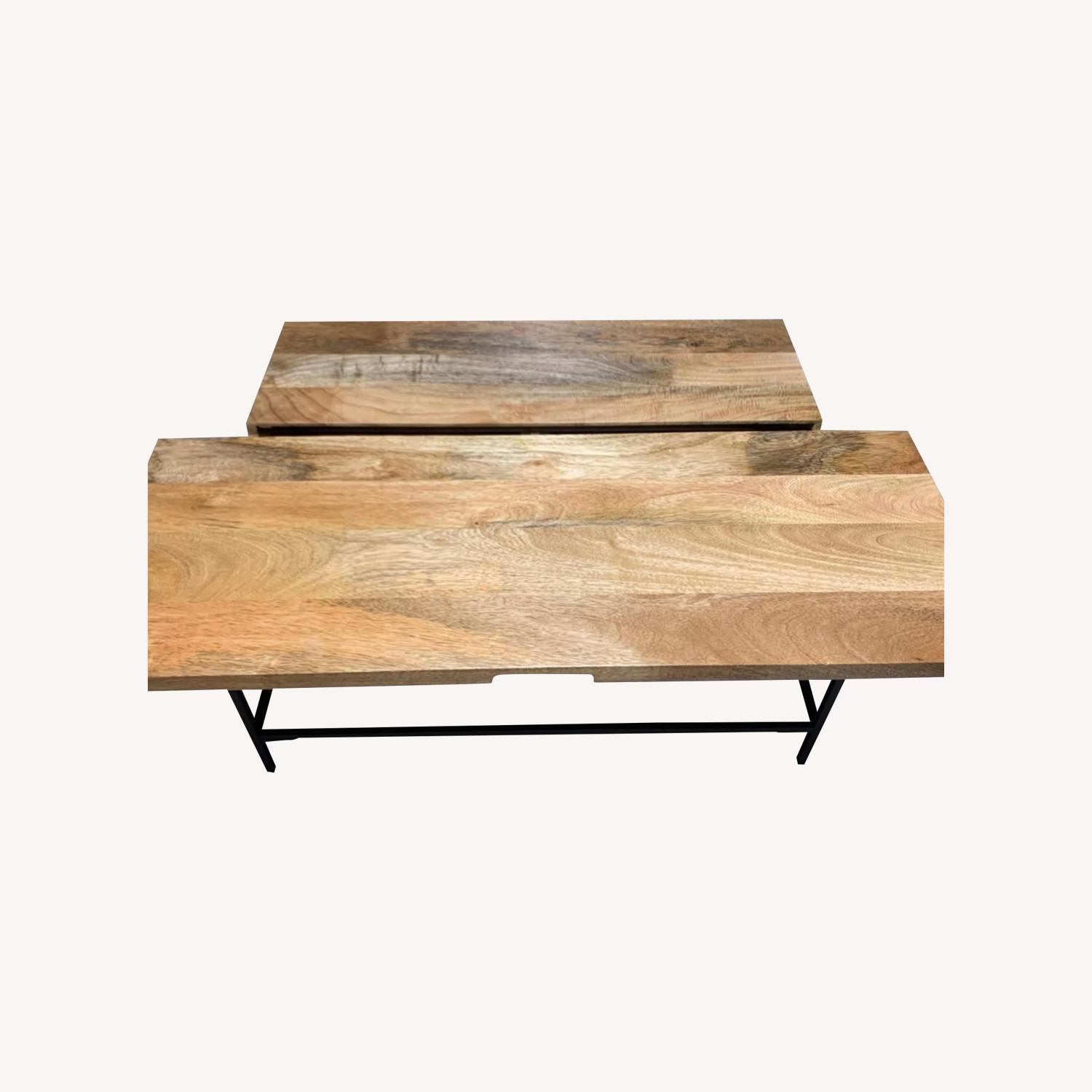 West Elm Industrial Storage Pop-Up Coffee Table - image-0