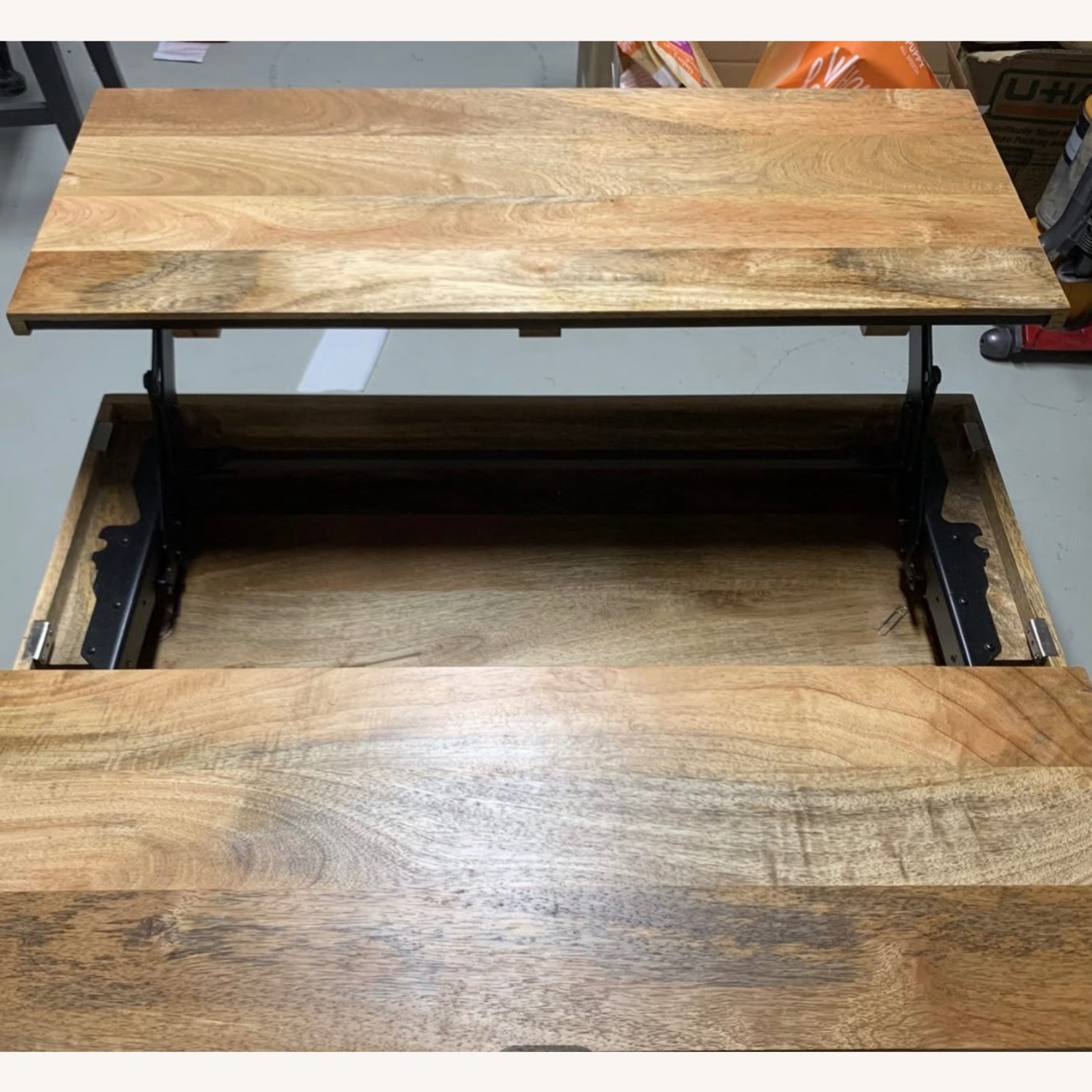 West Elm Industrial Storage Pop-Up Coffee Table - image-3