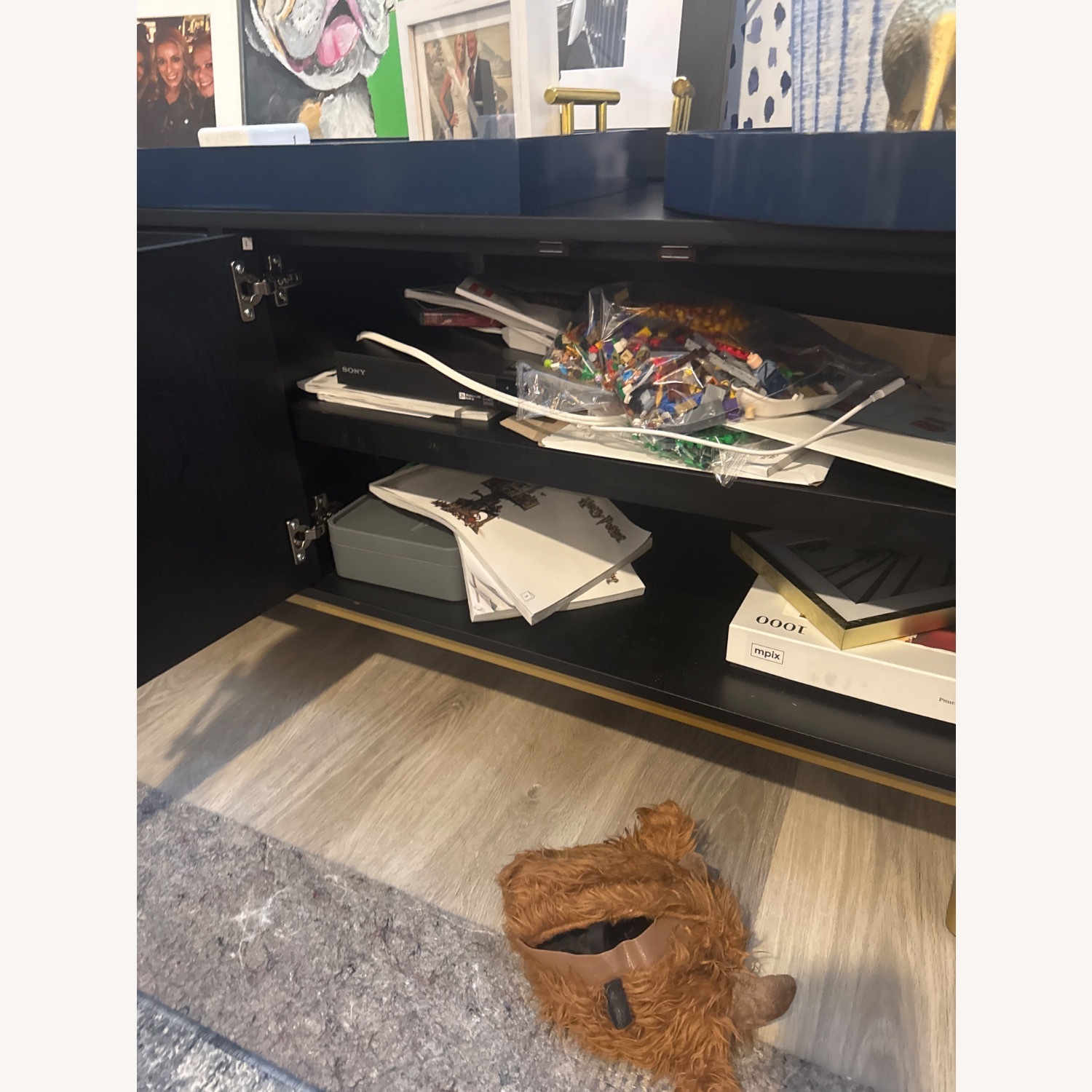 Target Black Wood Media Storage - image-2