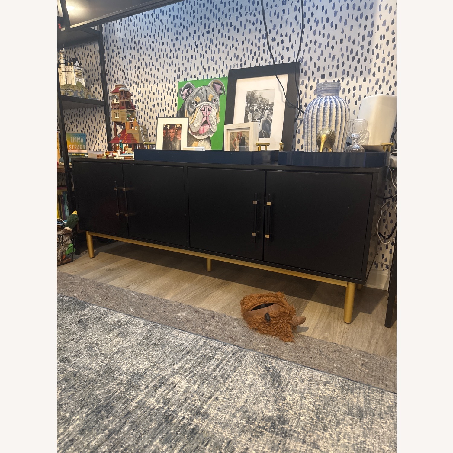 Target Black Wood Media Storage - image-1