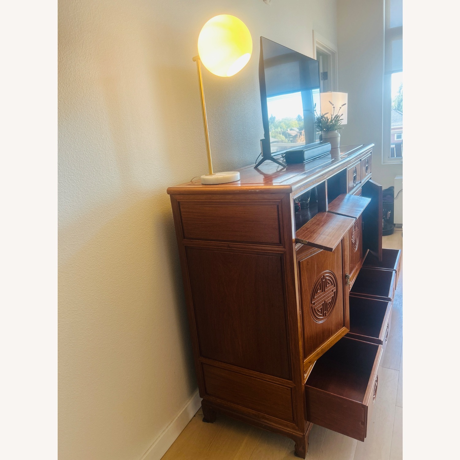 Antique Rosewood Cabinet 69”W × 44”H × 20”D - image-3