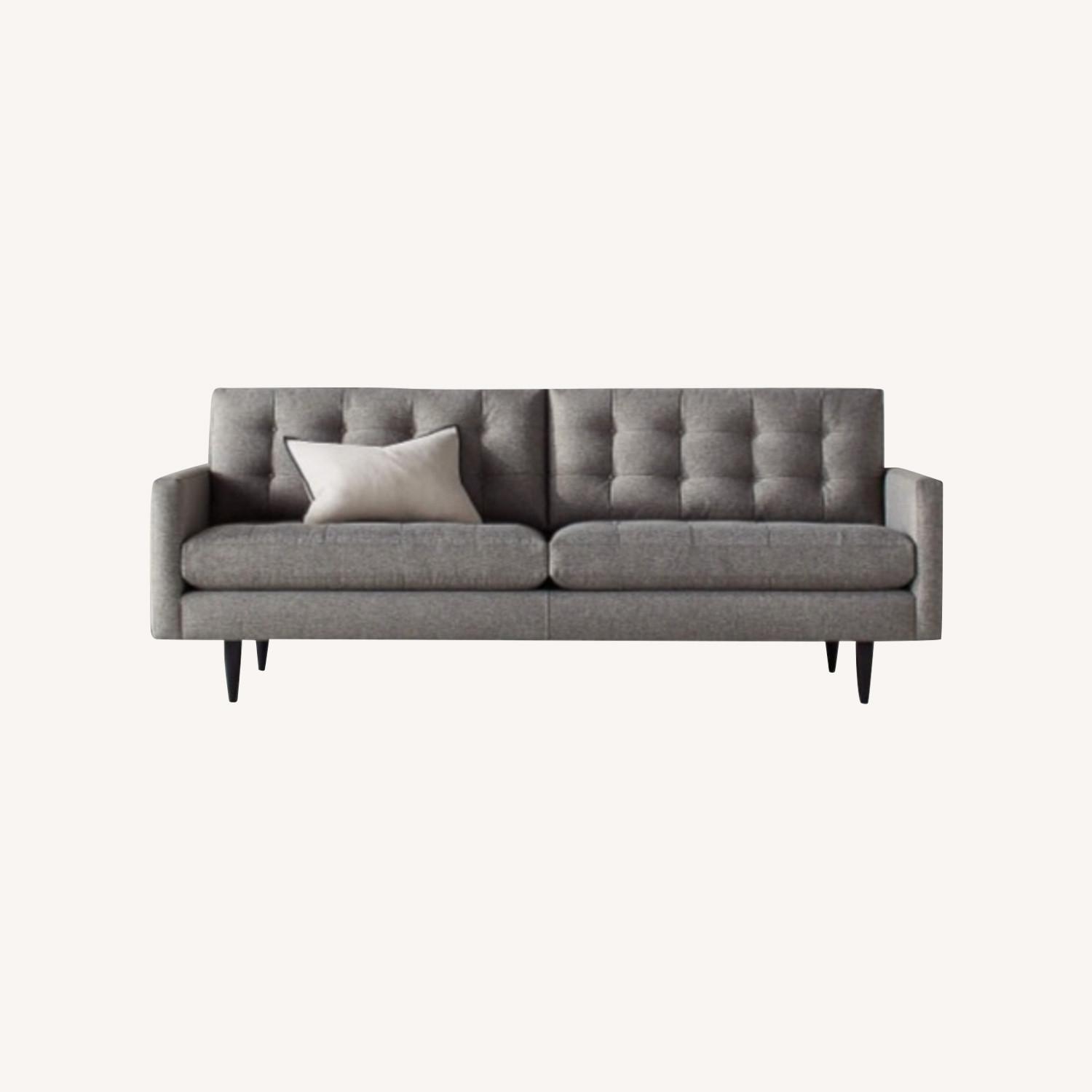 Crate & Barrel Petrie Felt Grey Midcentury Sofa - image-0