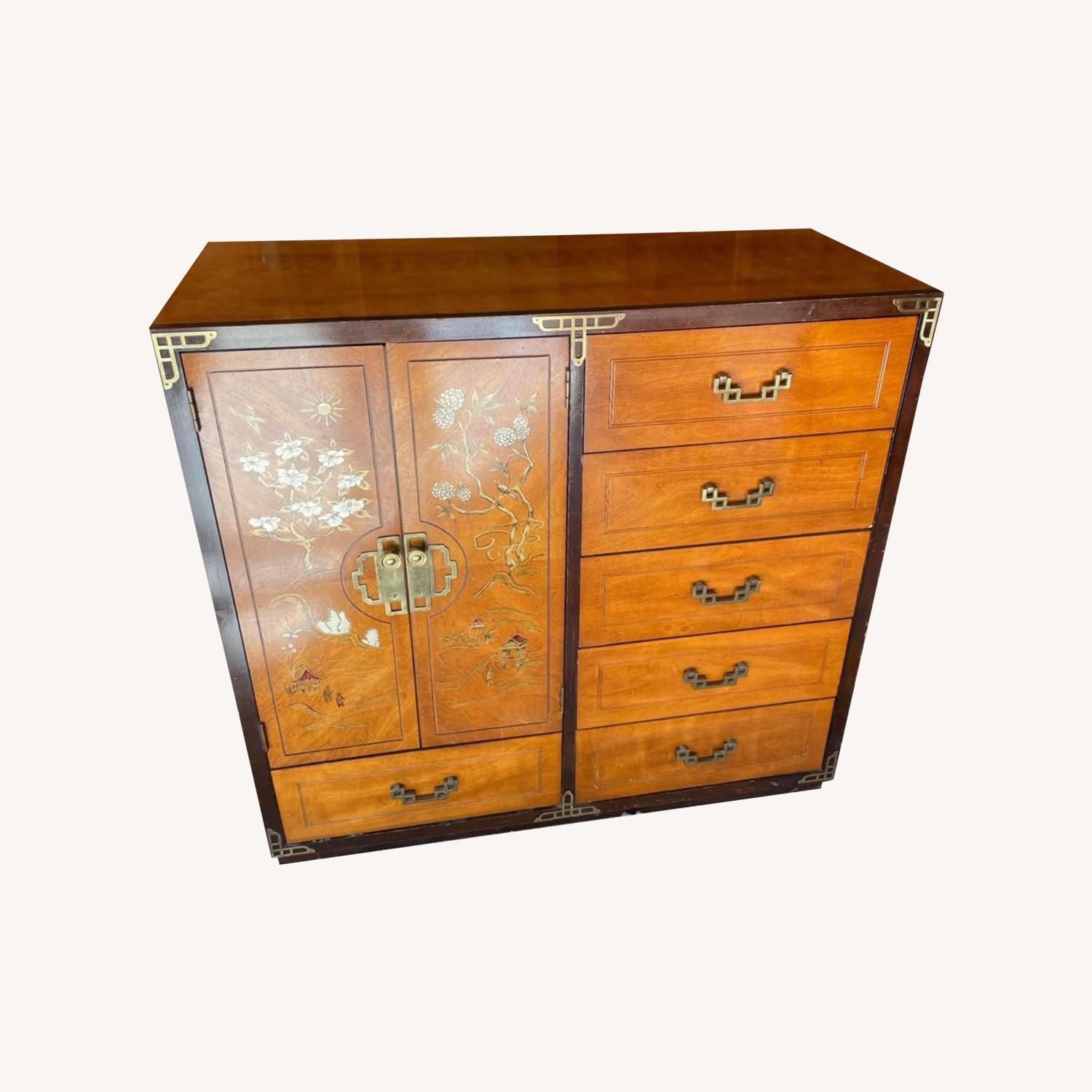 Vintage/Antique  Light Brown Wood Armoire - image-0