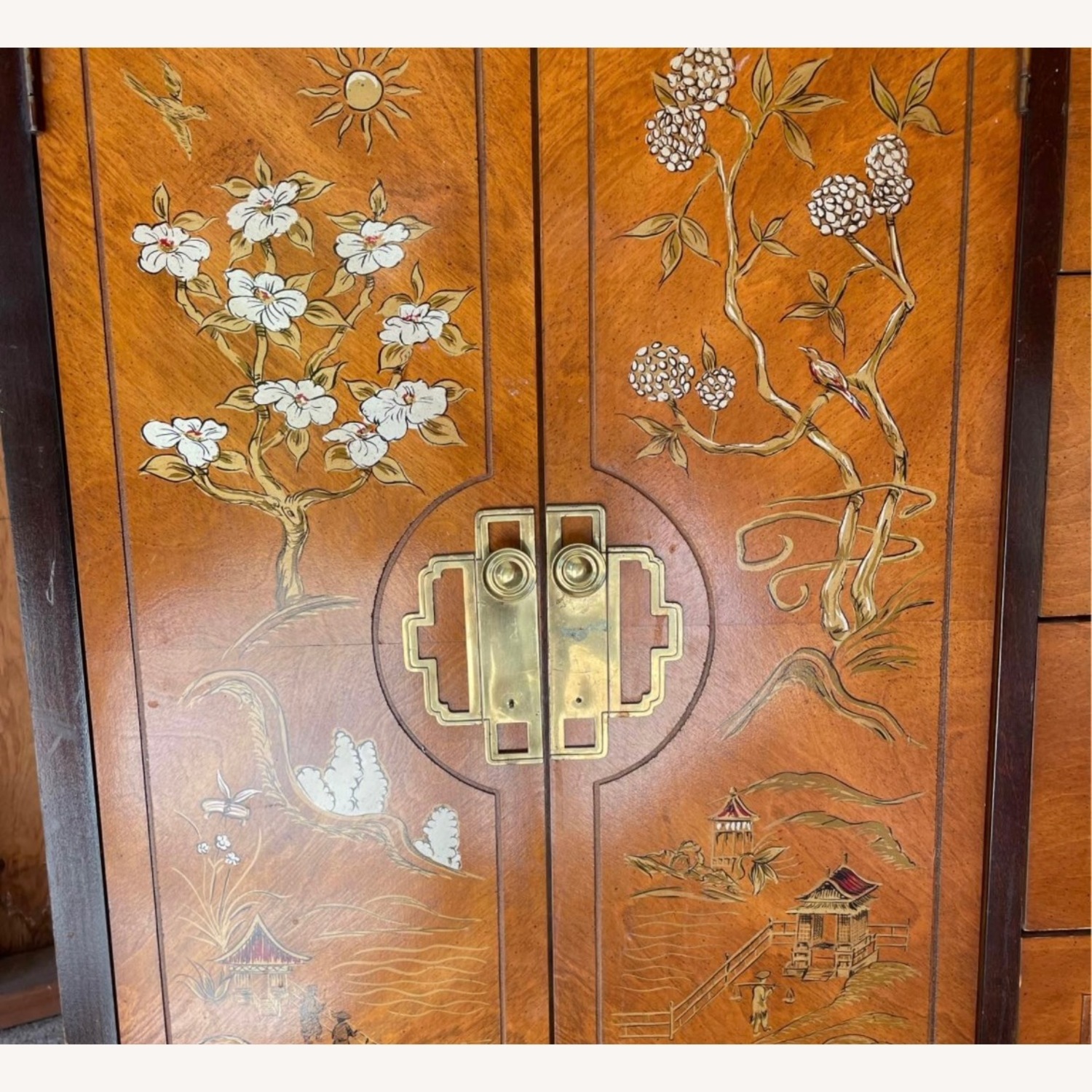 Vintage/Antique  Light Brown Wood Armoire - image-1