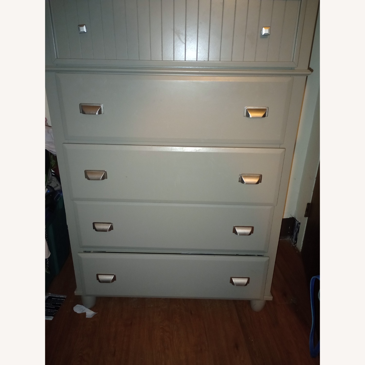 Bob's Discount Furniture Light Gray Wood Dresser - image-4