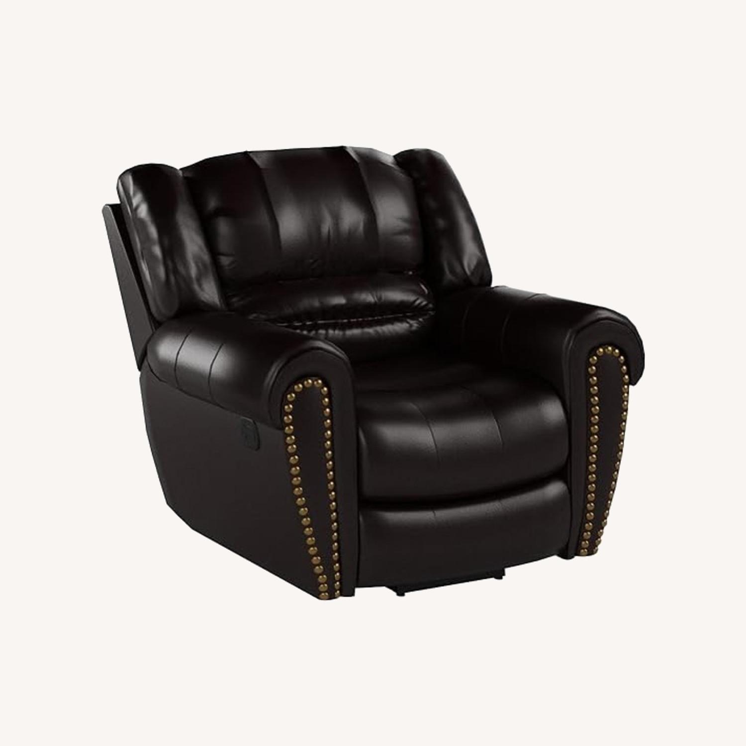 CANMOV Dark Brown Leather Recliner - image-0