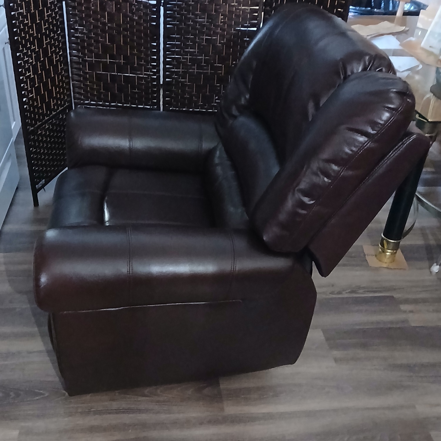 CANMOV Dark Brown Leather Recliner - image-5
