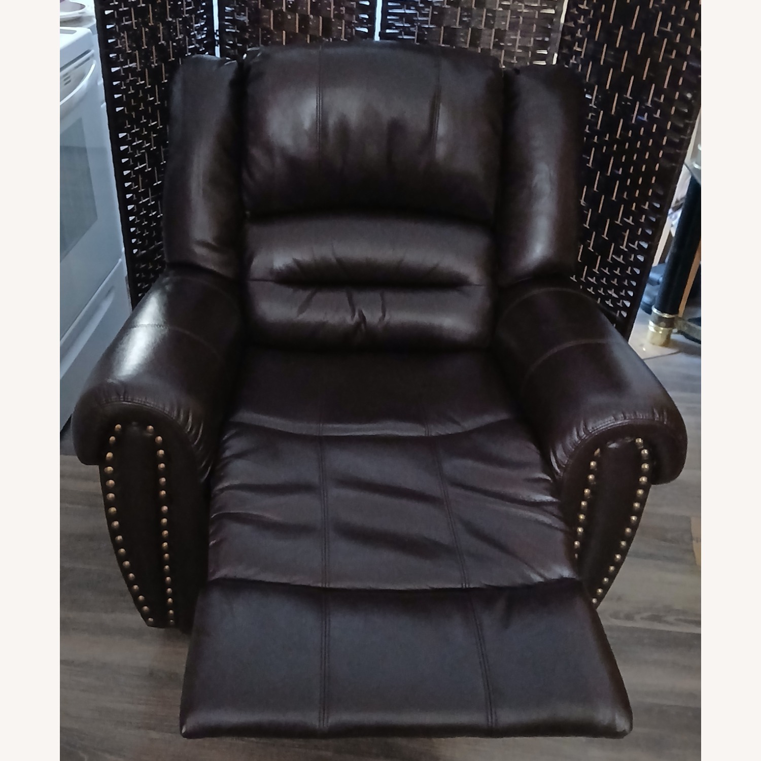 CANMOV Dark Brown Leather Recliner - image-2