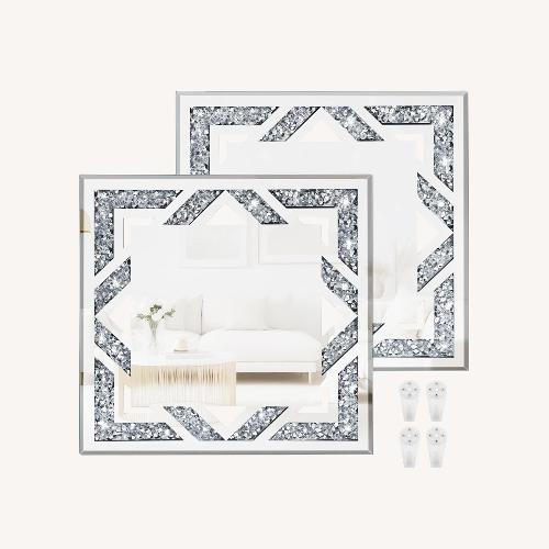 Used Set of 2 - Crushed Diamond Wall Mirrors for sale on AptDeco