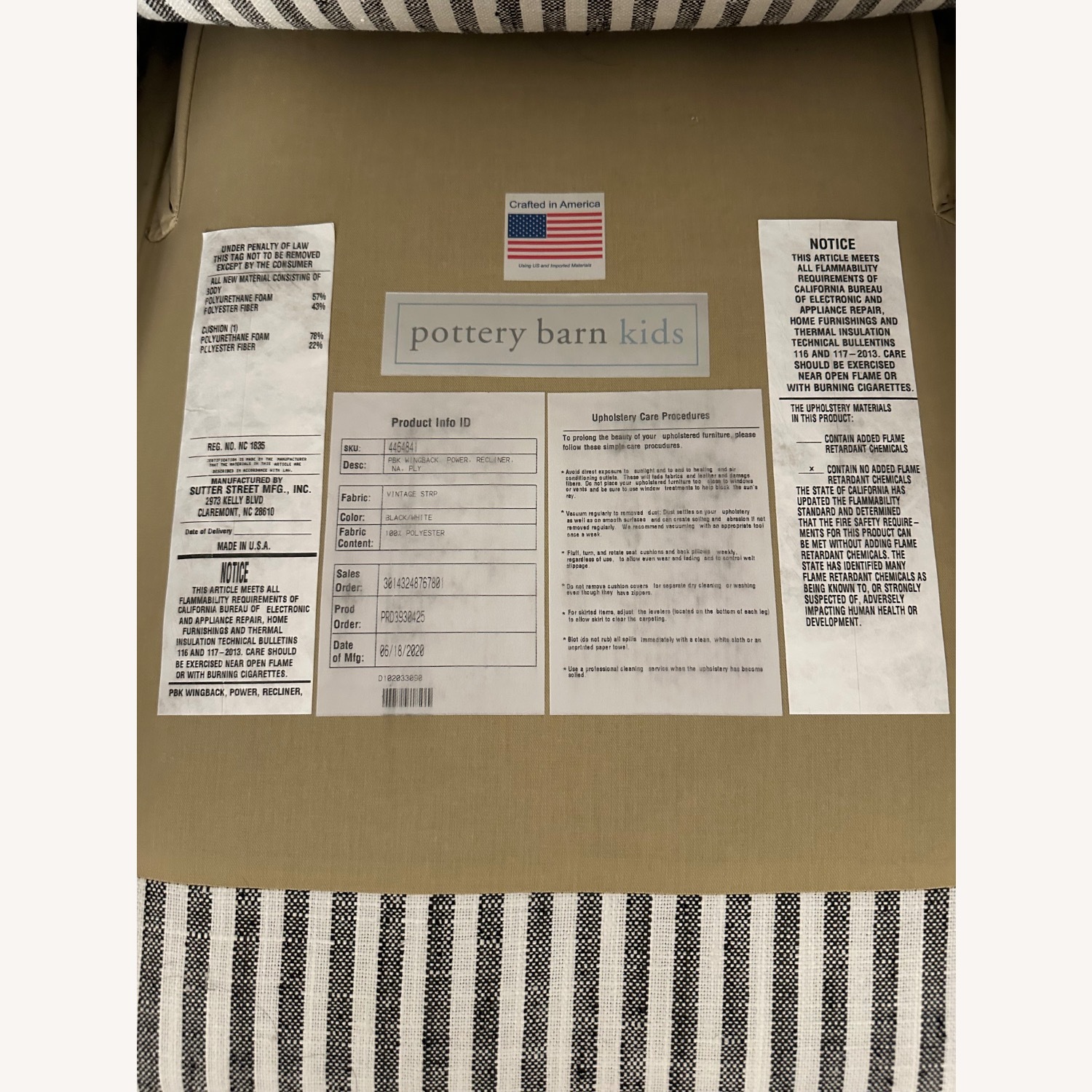 Pottery Barn Kids Wingback Power Recliner Glider - image-4