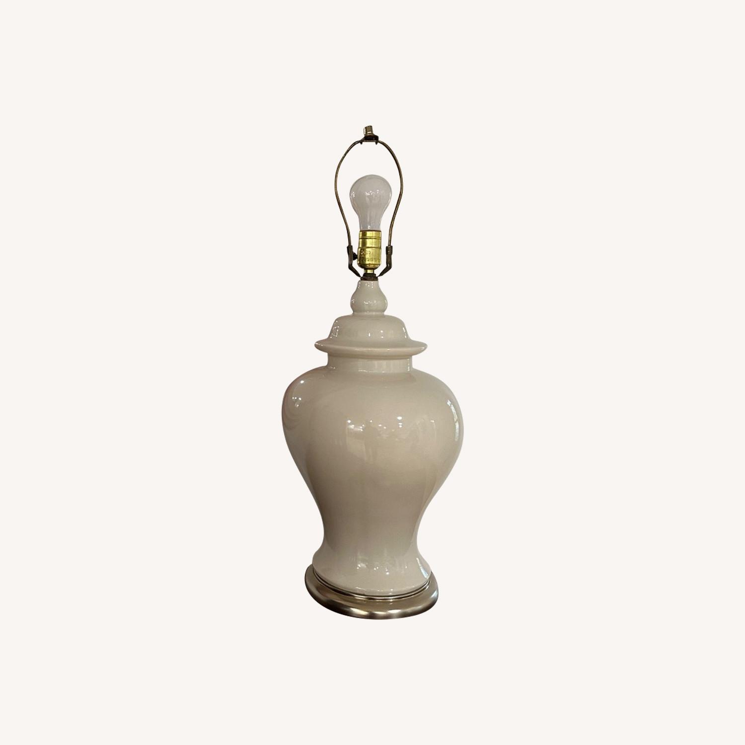 Vintage/Antique Cream Ginger Jar Lamp - image-0