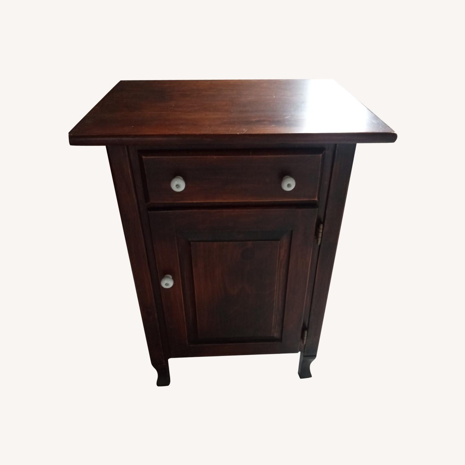 Dark Brown Wood Side Table - image-0
