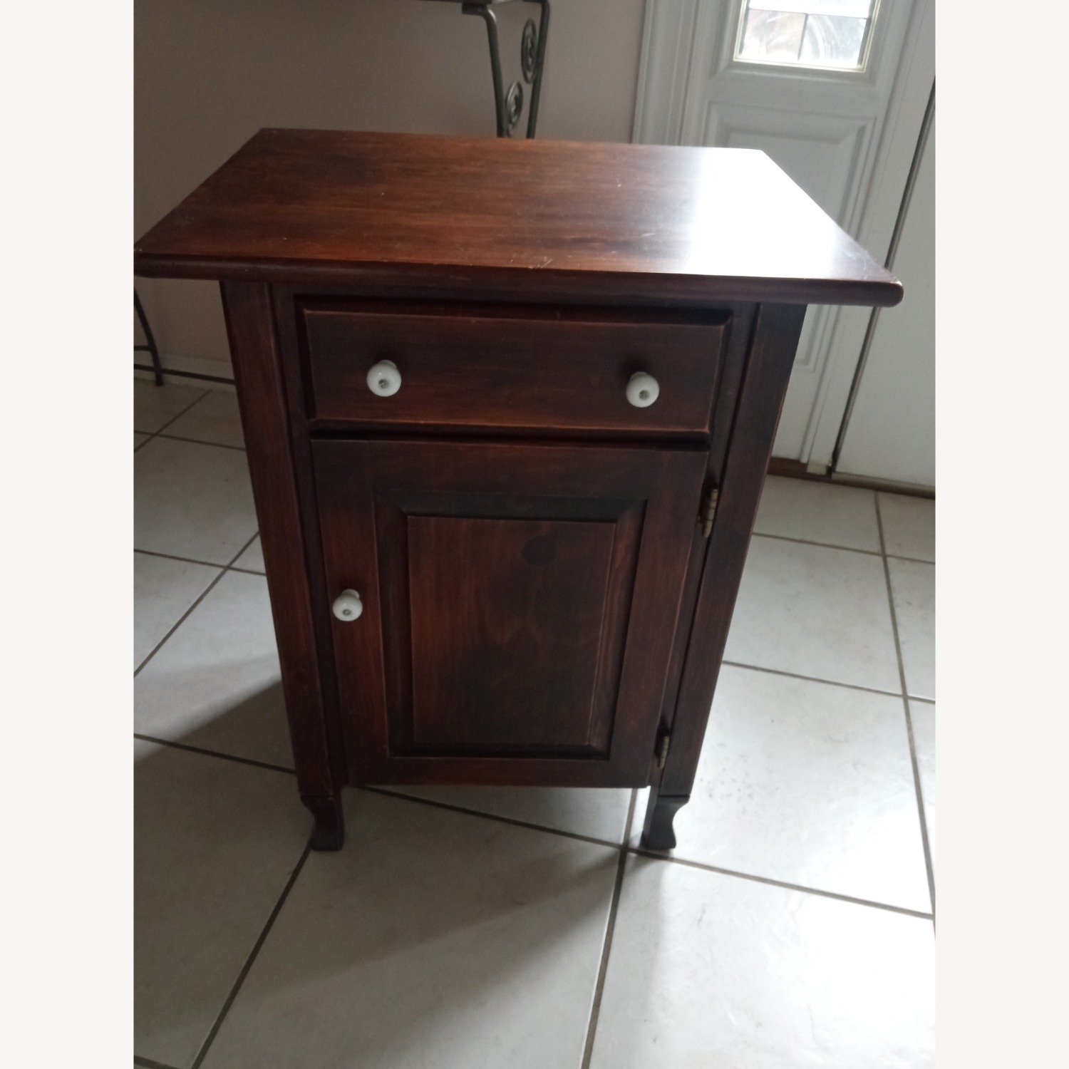 Dark Brown Wood Side Table - image-4