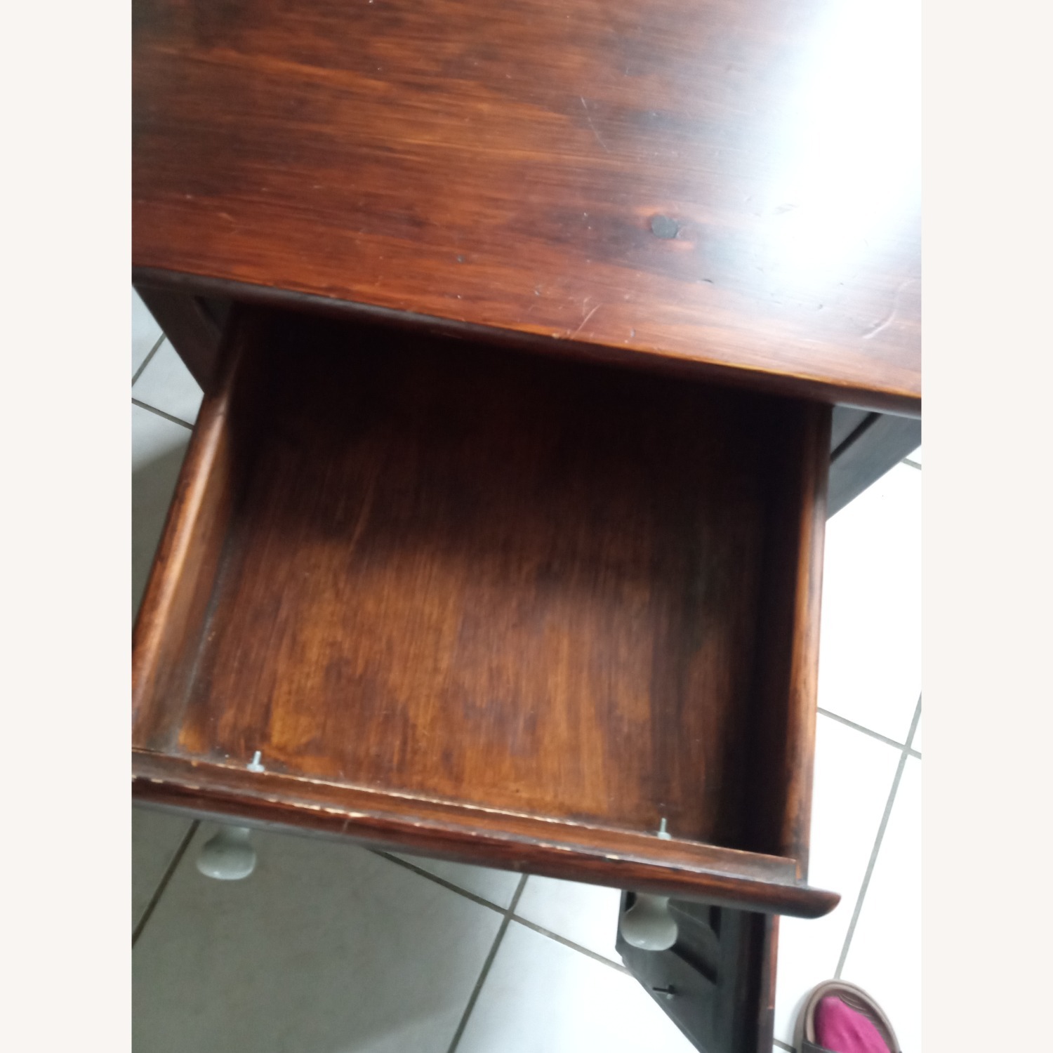 Dark Brown Wood Side Table - image-1