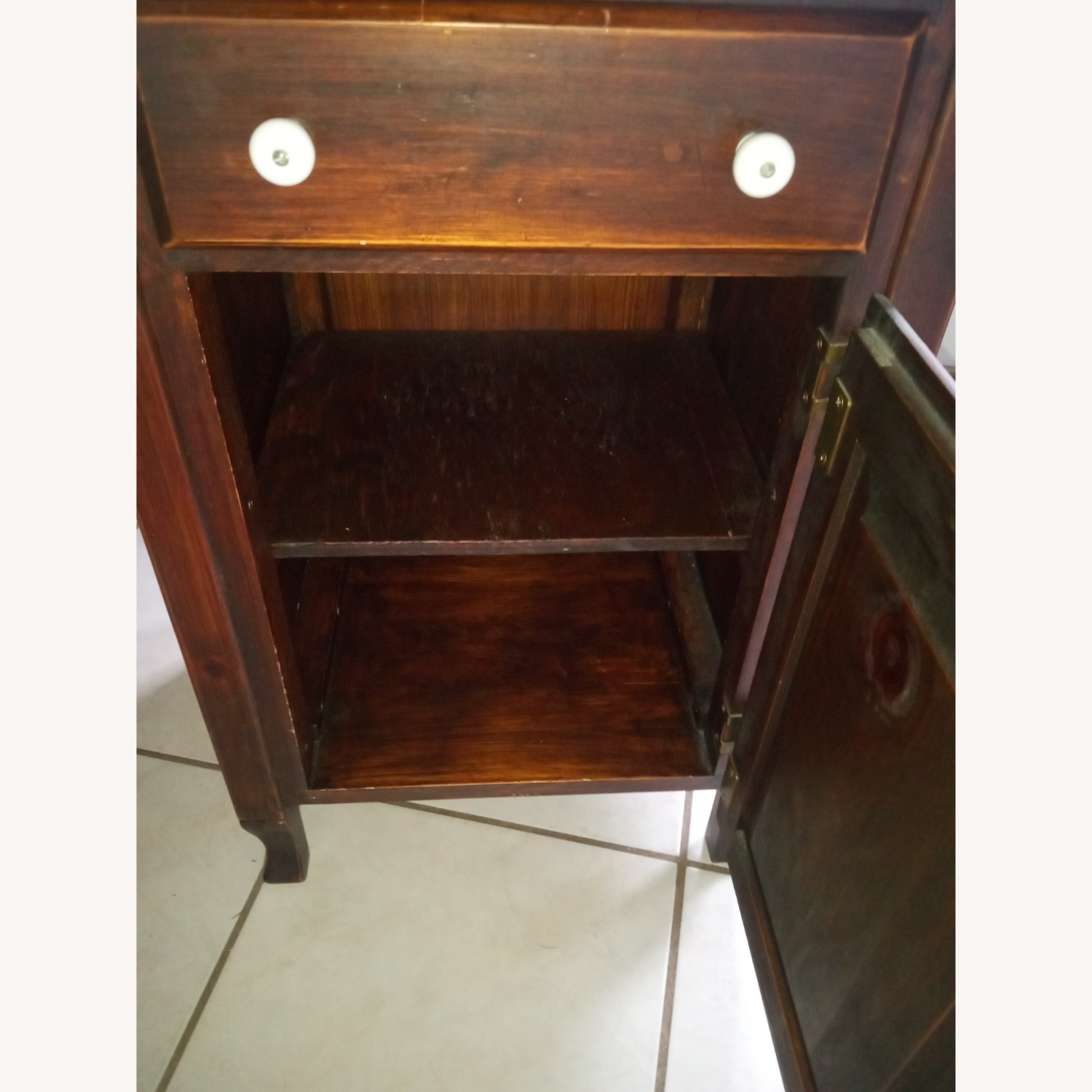 Dark Brown Wood Side Table - image-2