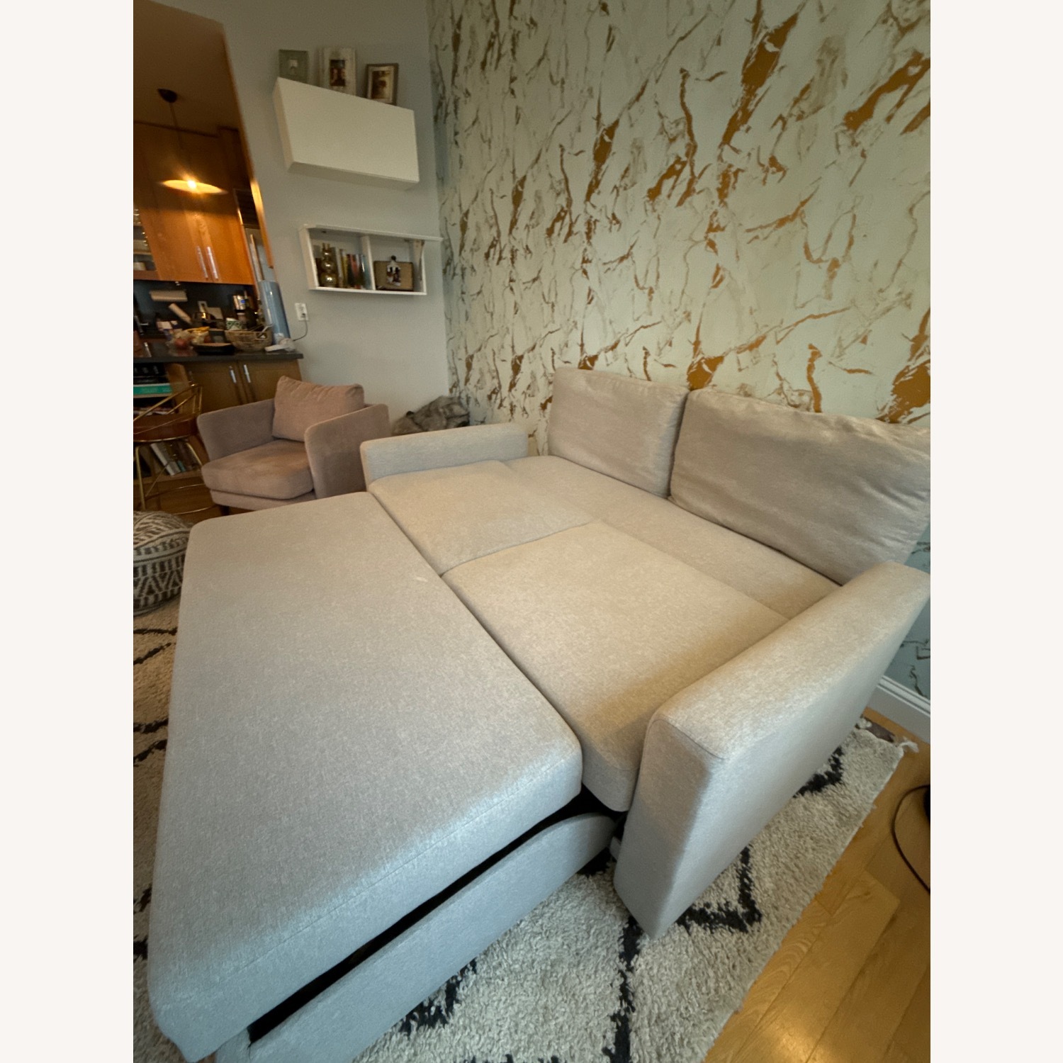 Raymour & Flanigan Mia Light Gray Fabric Sleeper Sofa - image-5