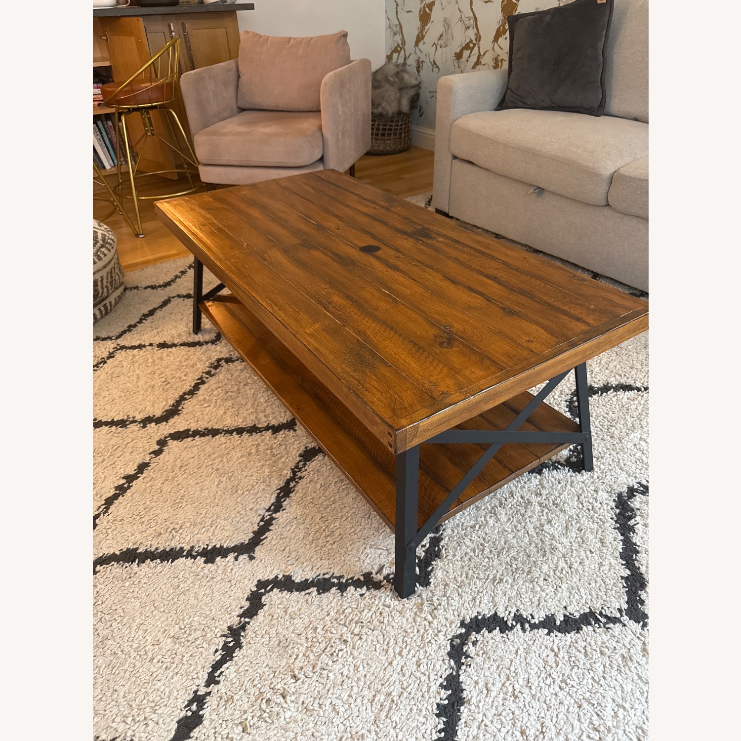 Sand & Stable Dark Brown Wood Coffee Table - image-2