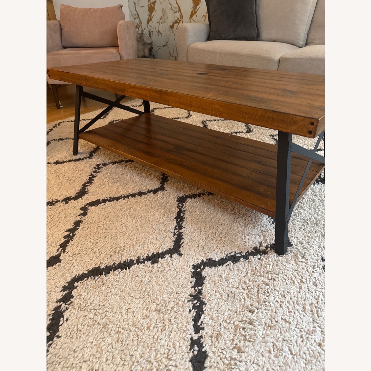 Sand & Stable Dark Brown Wood Coffee Table - image-4