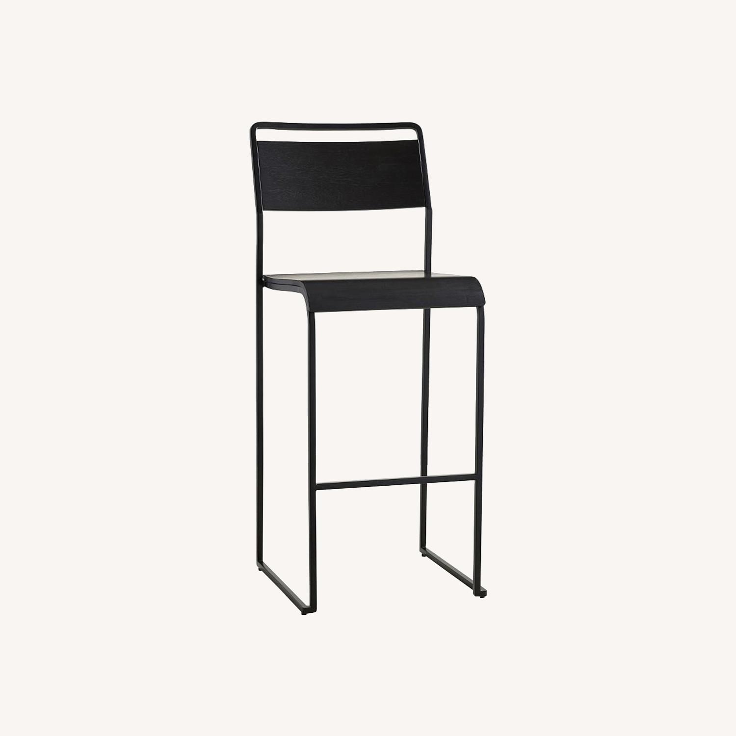 Pottery Barn Fallon Black Wood Stools - image-0