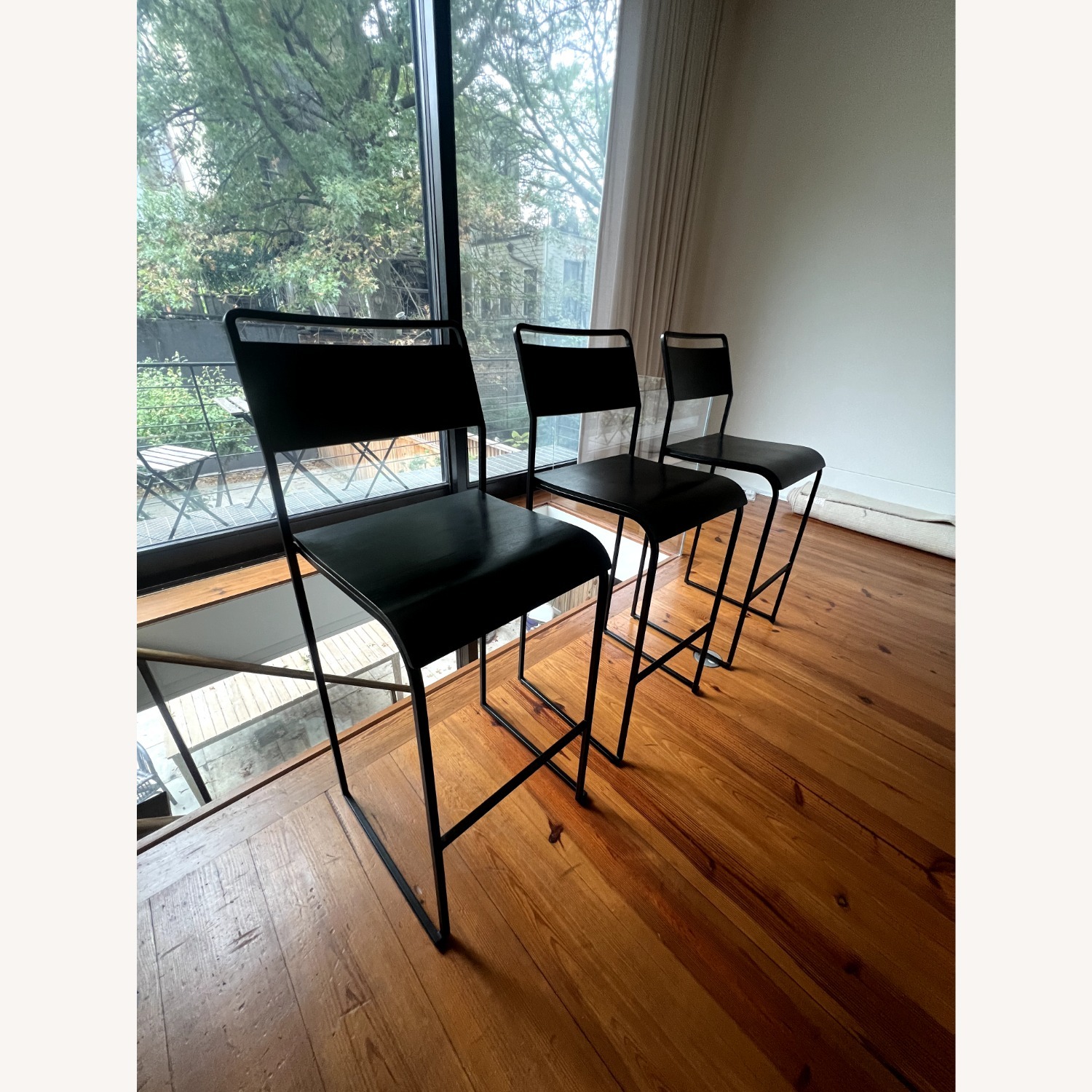 Pottery Barn Fallon Black Wood Stools - image-1