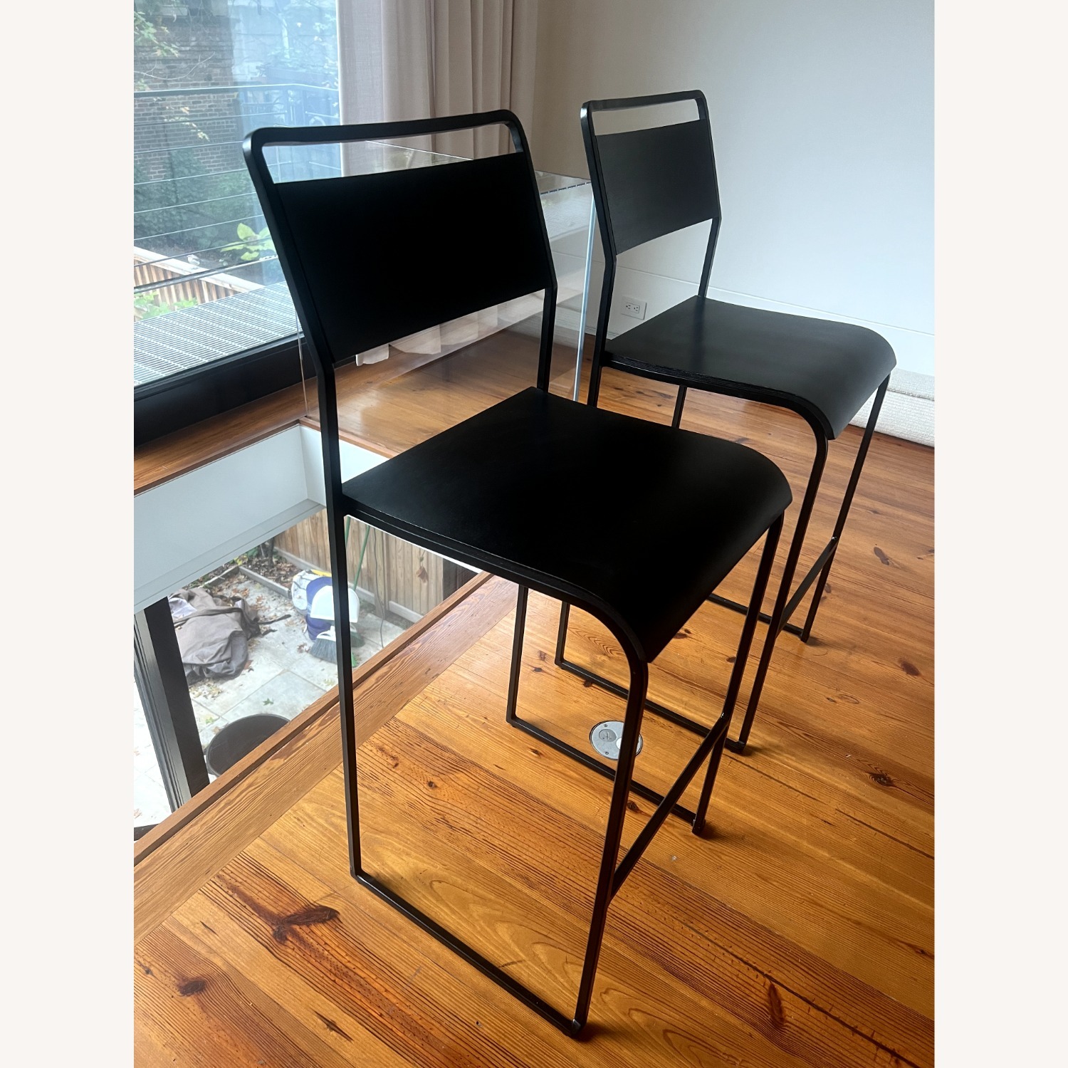 Pottery Barn Fallon Black Wood Stools - image-2