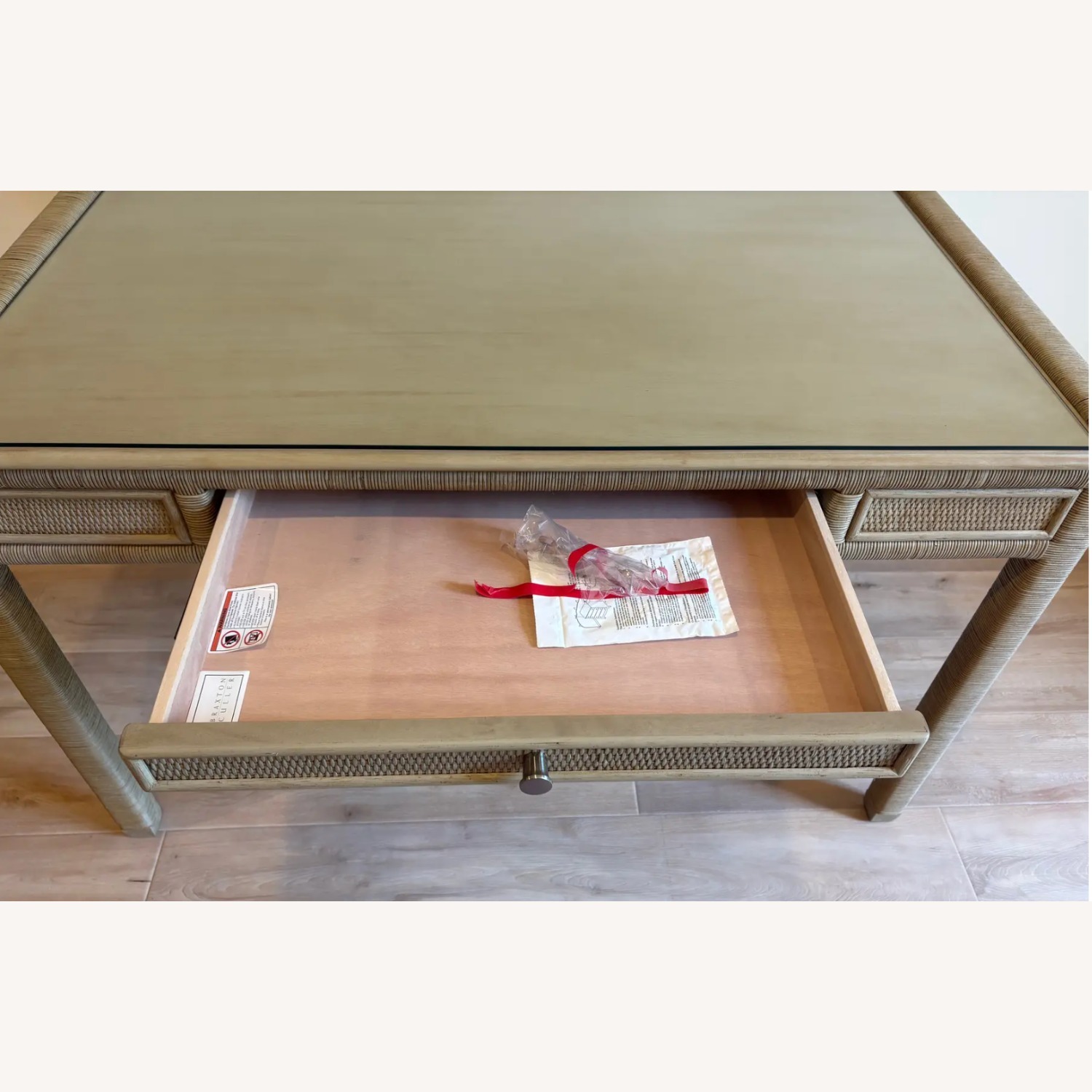 Isle Of White Light Brown Wicker Desk - image-5