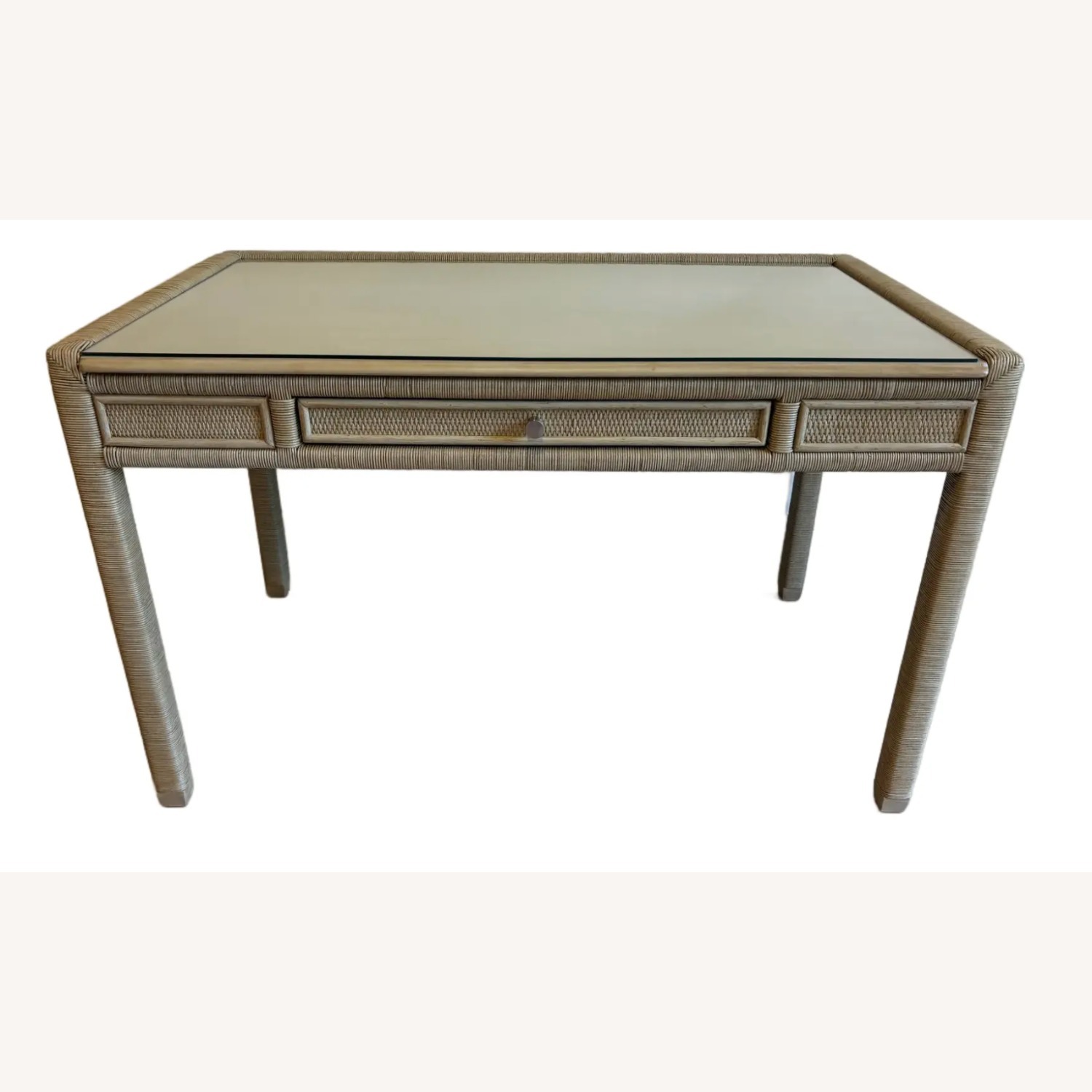 Isle Of White Light Brown Wicker Desk - image-1