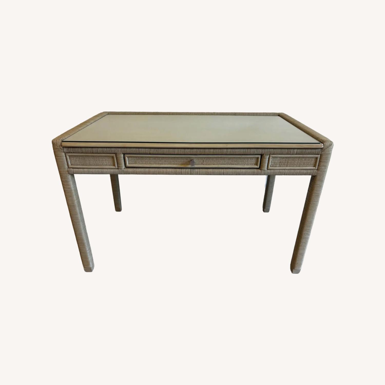 Isle Of White Light Brown Wicker Desk - image-0