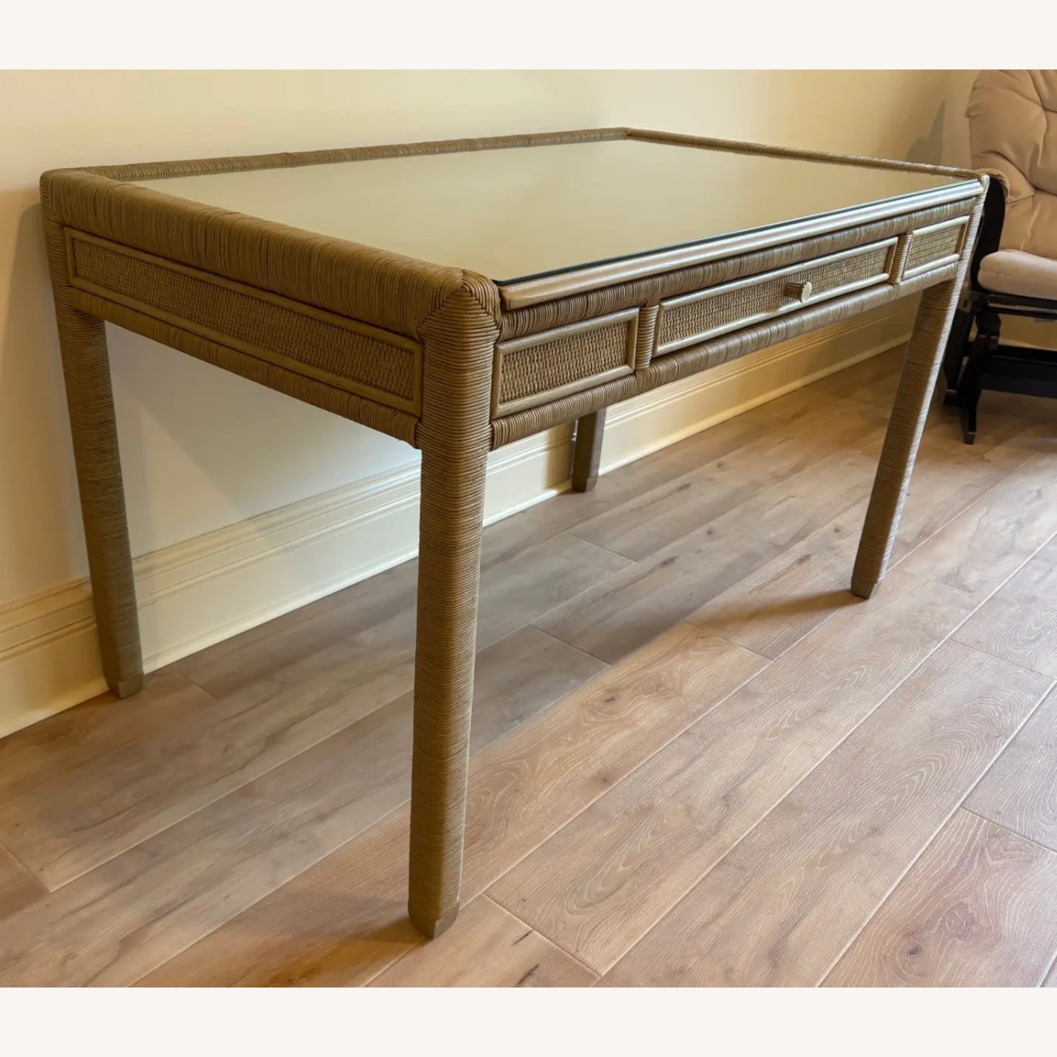 Isle Of White Light Brown Wicker Desk - image-3