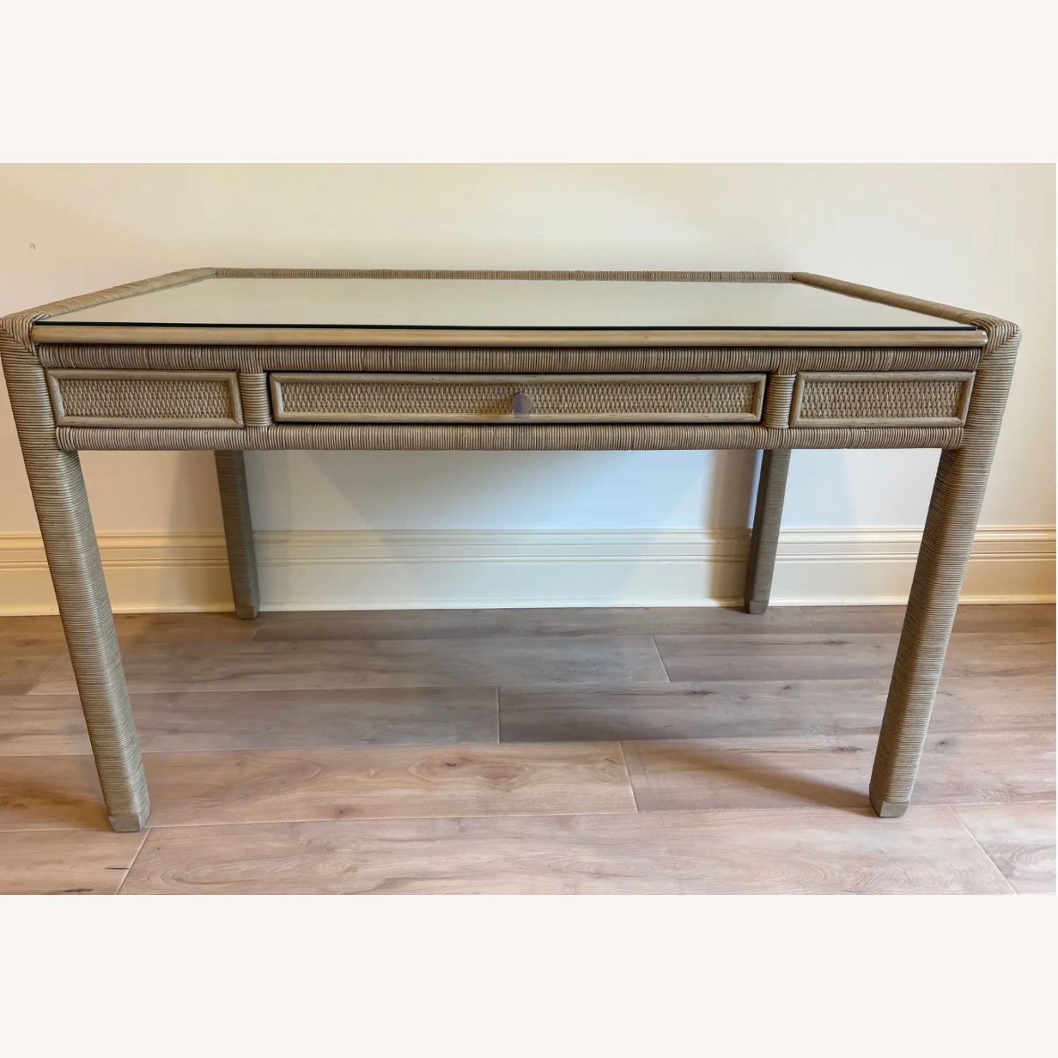 Isle Of White Light Brown Wicker Desk - image-2